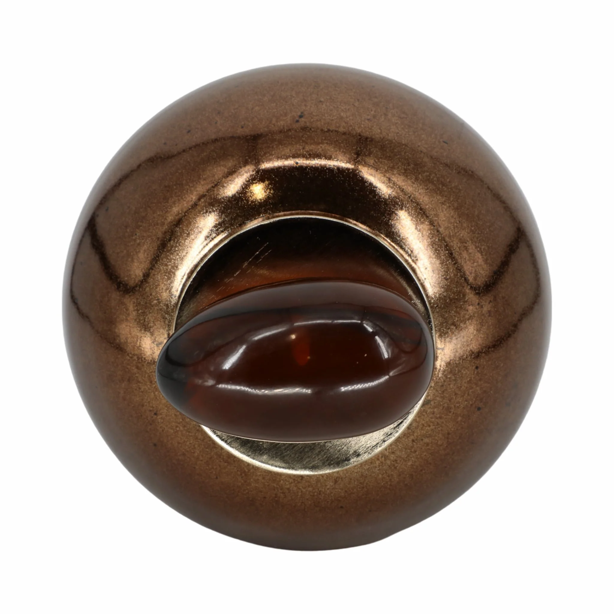Glass, 17" Temple Vase W/ Resin Topper, Copper - Image 5