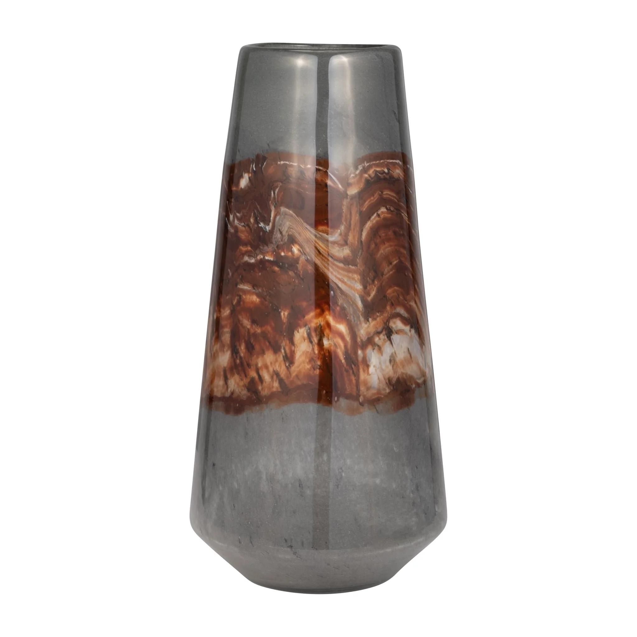 Glass, 17" Vase Grey/brown - Image 2
