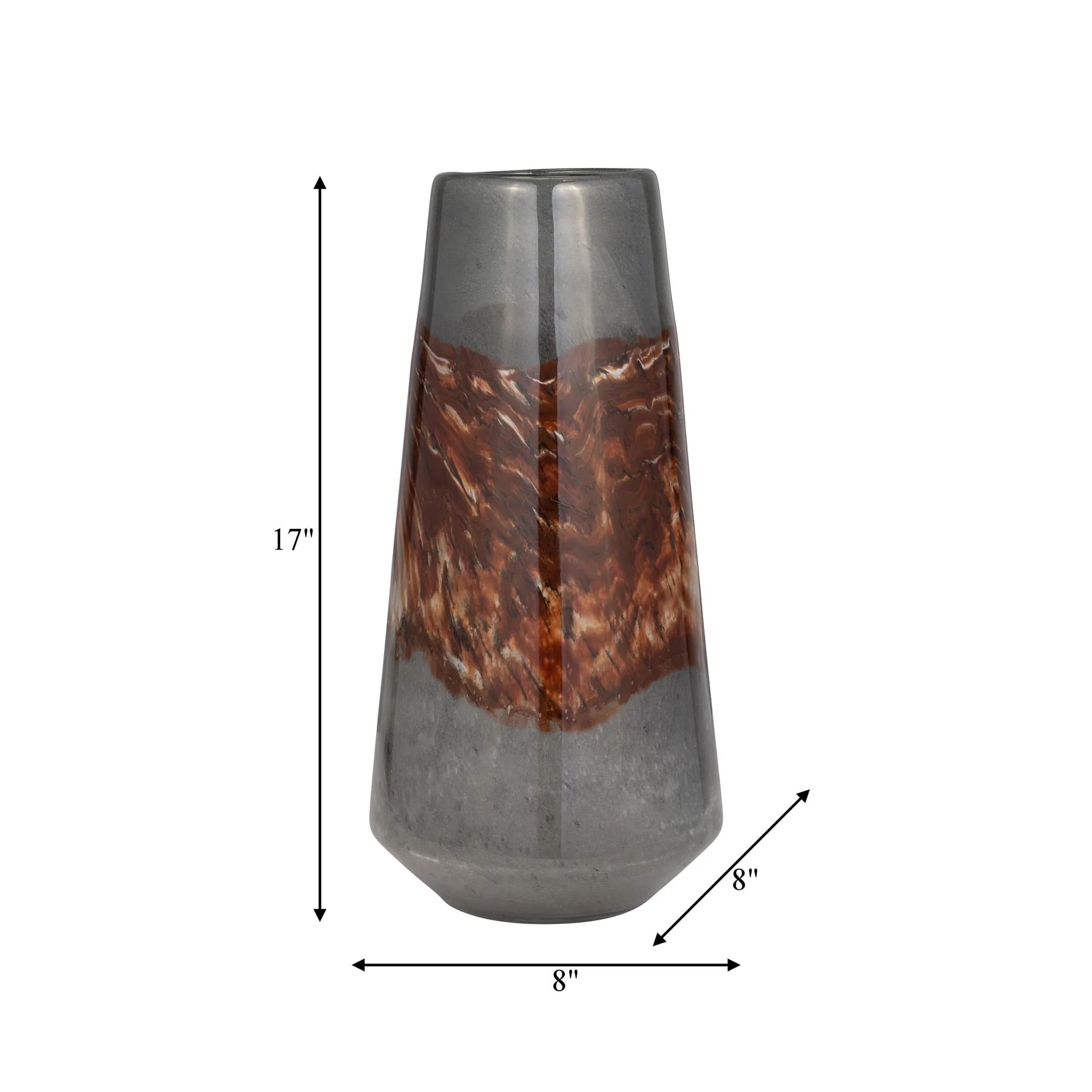 Glass, 17" Vase Grey/brown - Image 7