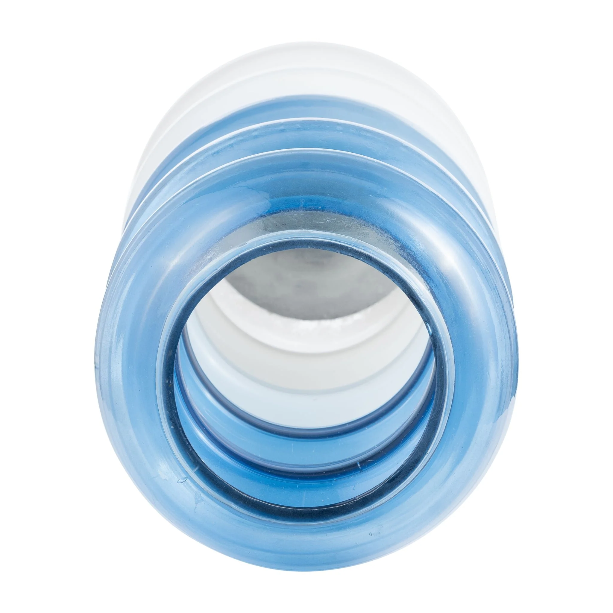 Glass, 17"h Accordion Vase, Blue - Image 5