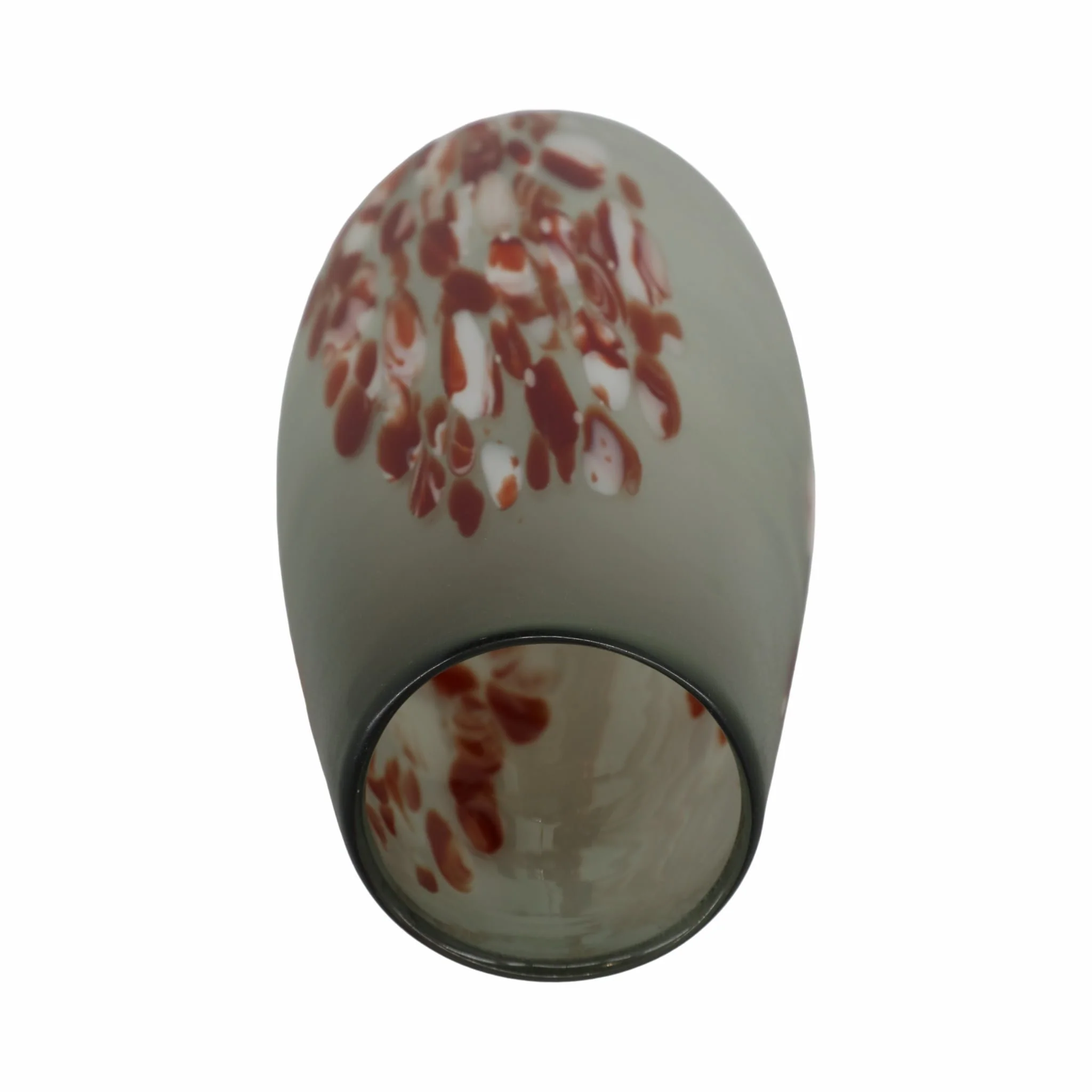 Glass, 17''h, Frosted Vase With Red Detail-gray - Image 6