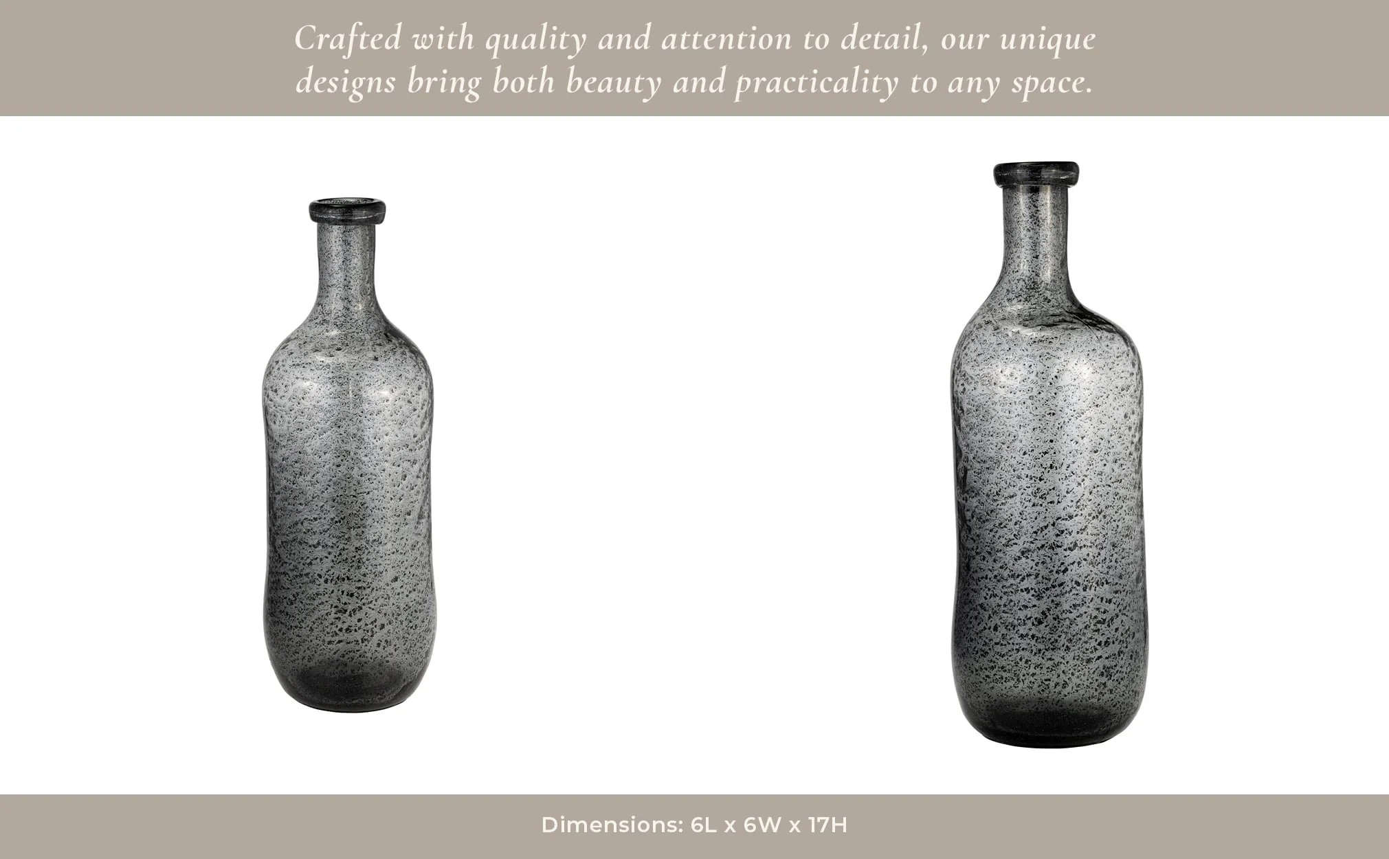 Glass, 17h" Irregular Shape Vase, Smoke - Image 14
