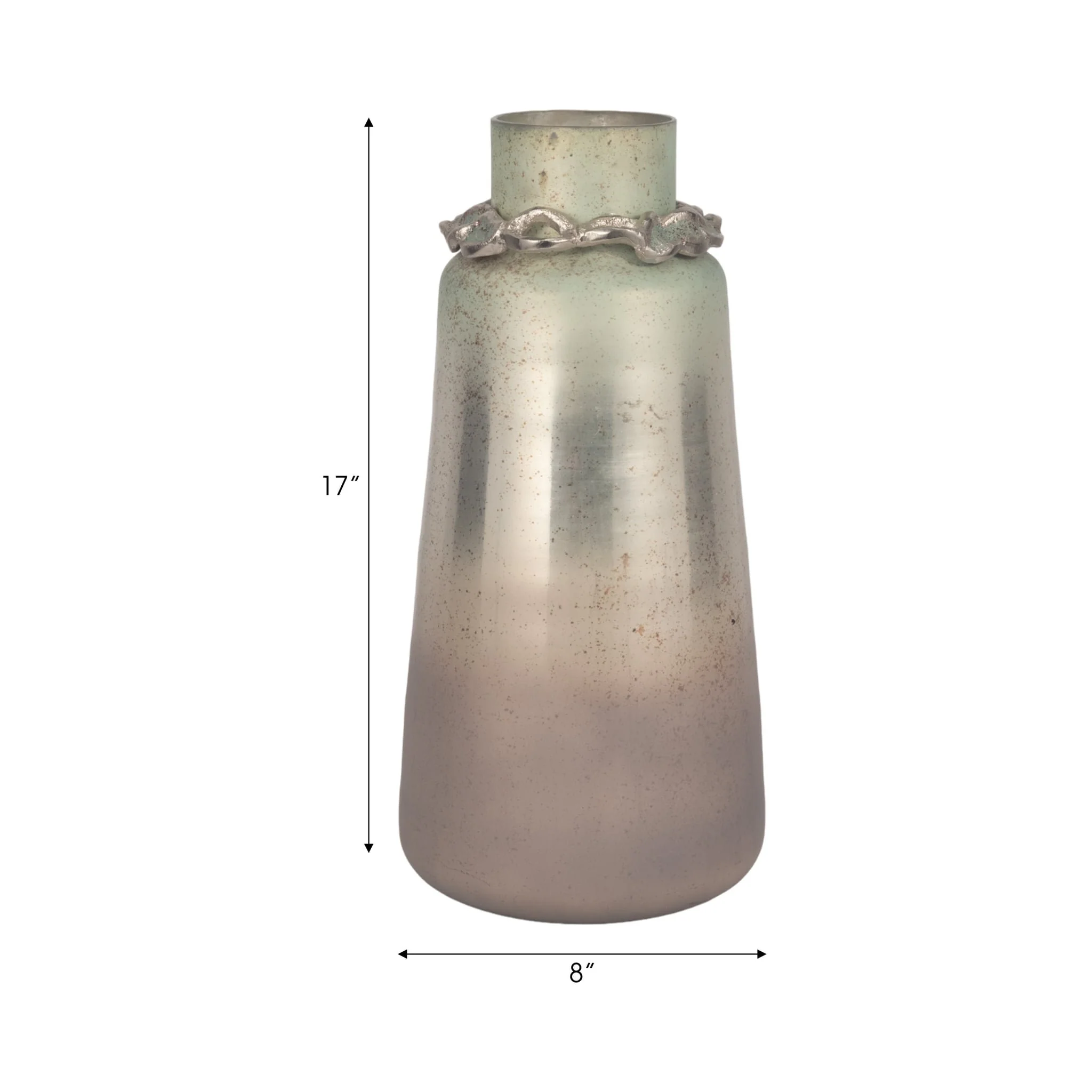 Glass,17"h,vase W/bracelet,nickle W/aloe - Image 7