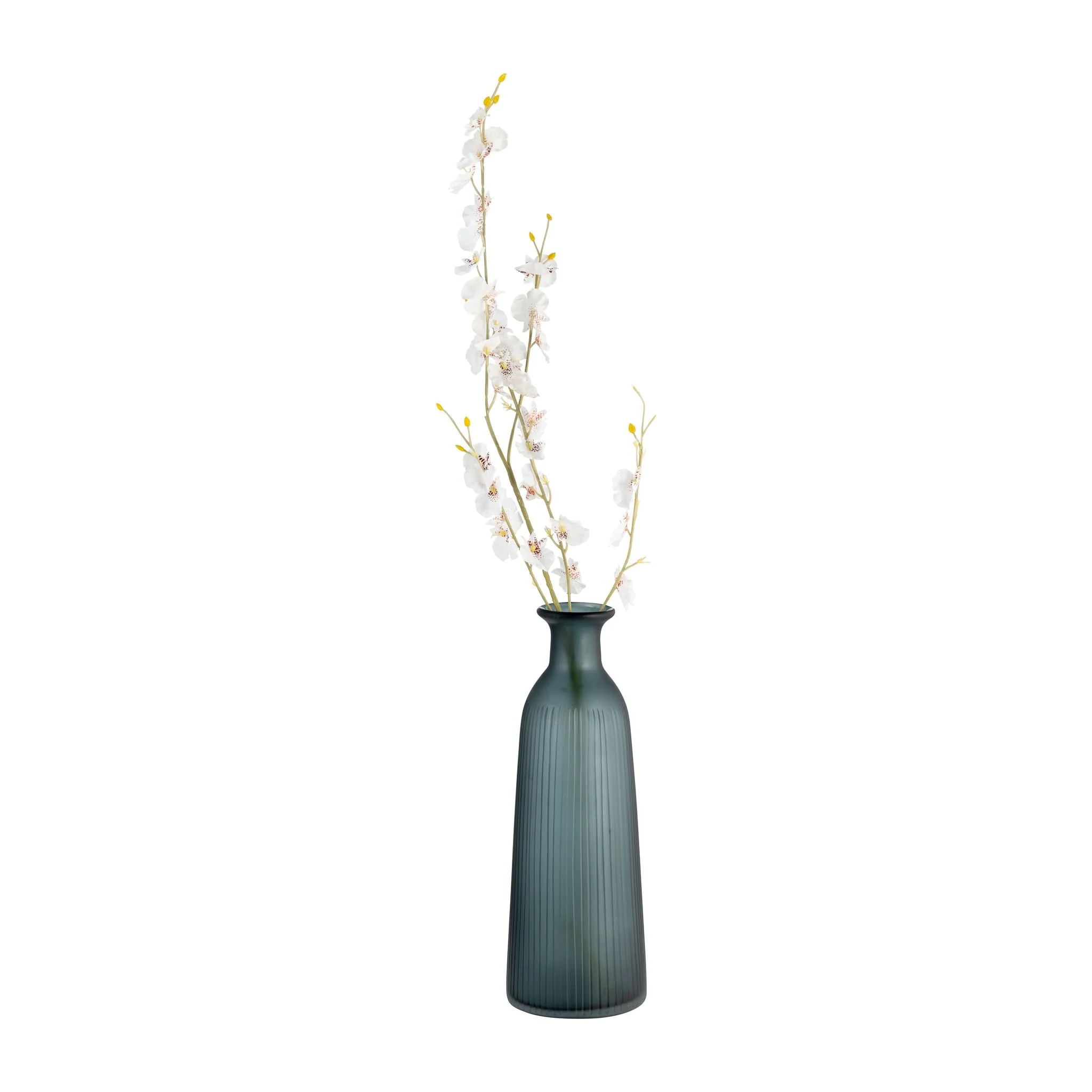Glass, 17"h Vase W/ Lid, Blue/gray - Image 2