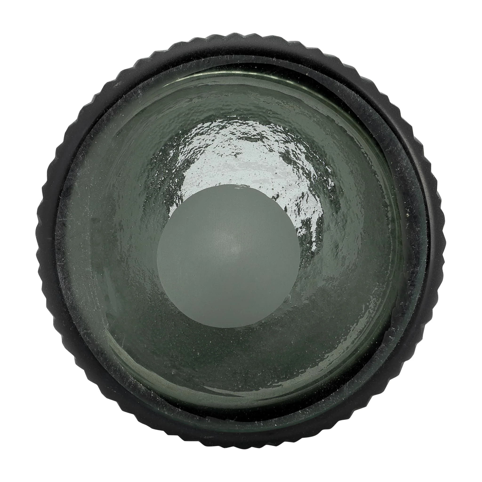Glass, 17"h Vase W/ Lid, Green/smoke - Image 5