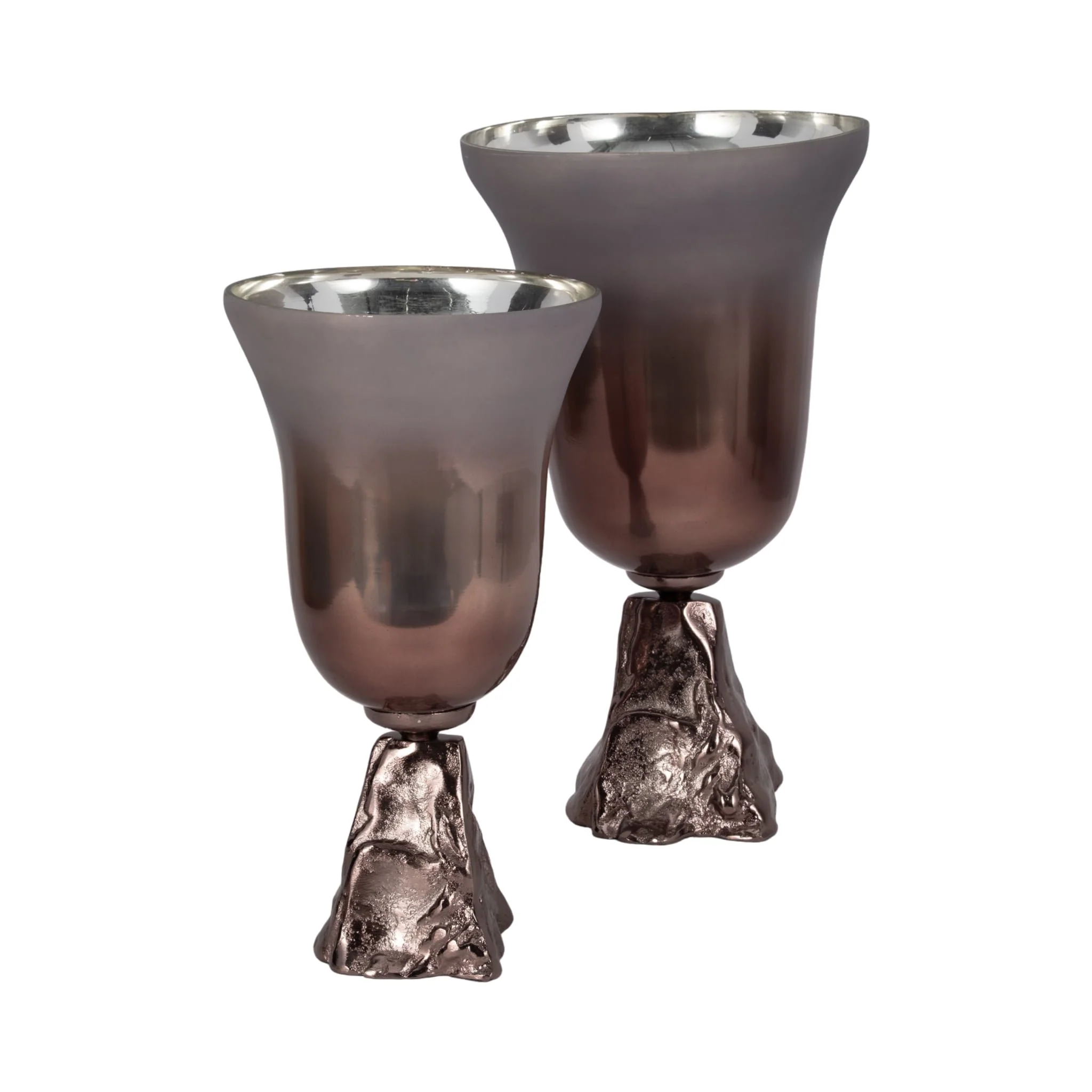 Glass, 18" 2-tone Chalice Vase, Metallic Kd - Image 7