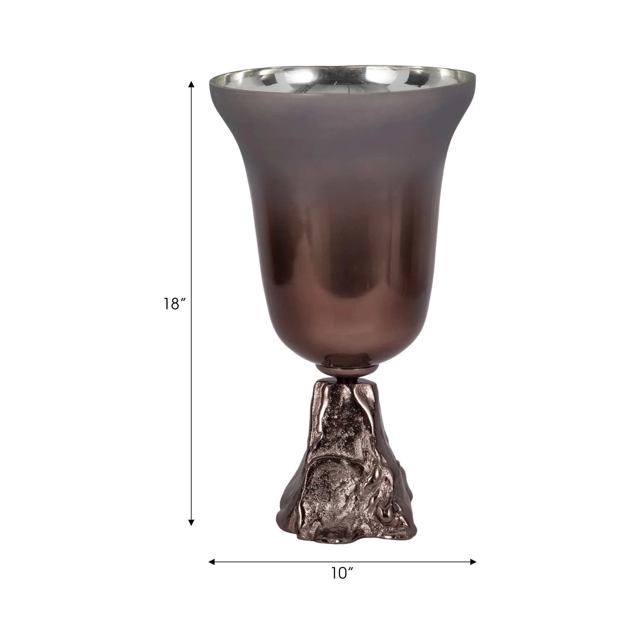 Glass, 18" 2-tone Chalice Vase, Metallic Kd - Image 8