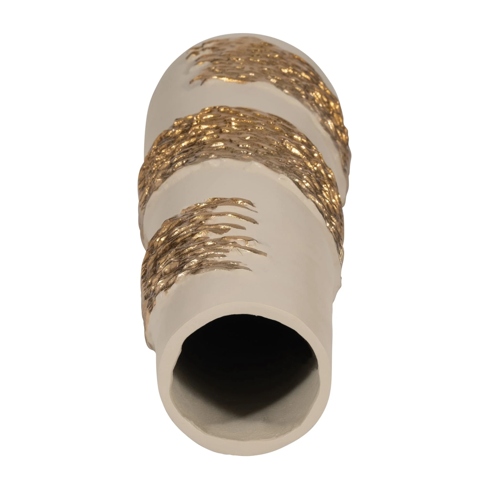 Glass, 18" Aluminum Wrapped Vase, White/gold - Image 5