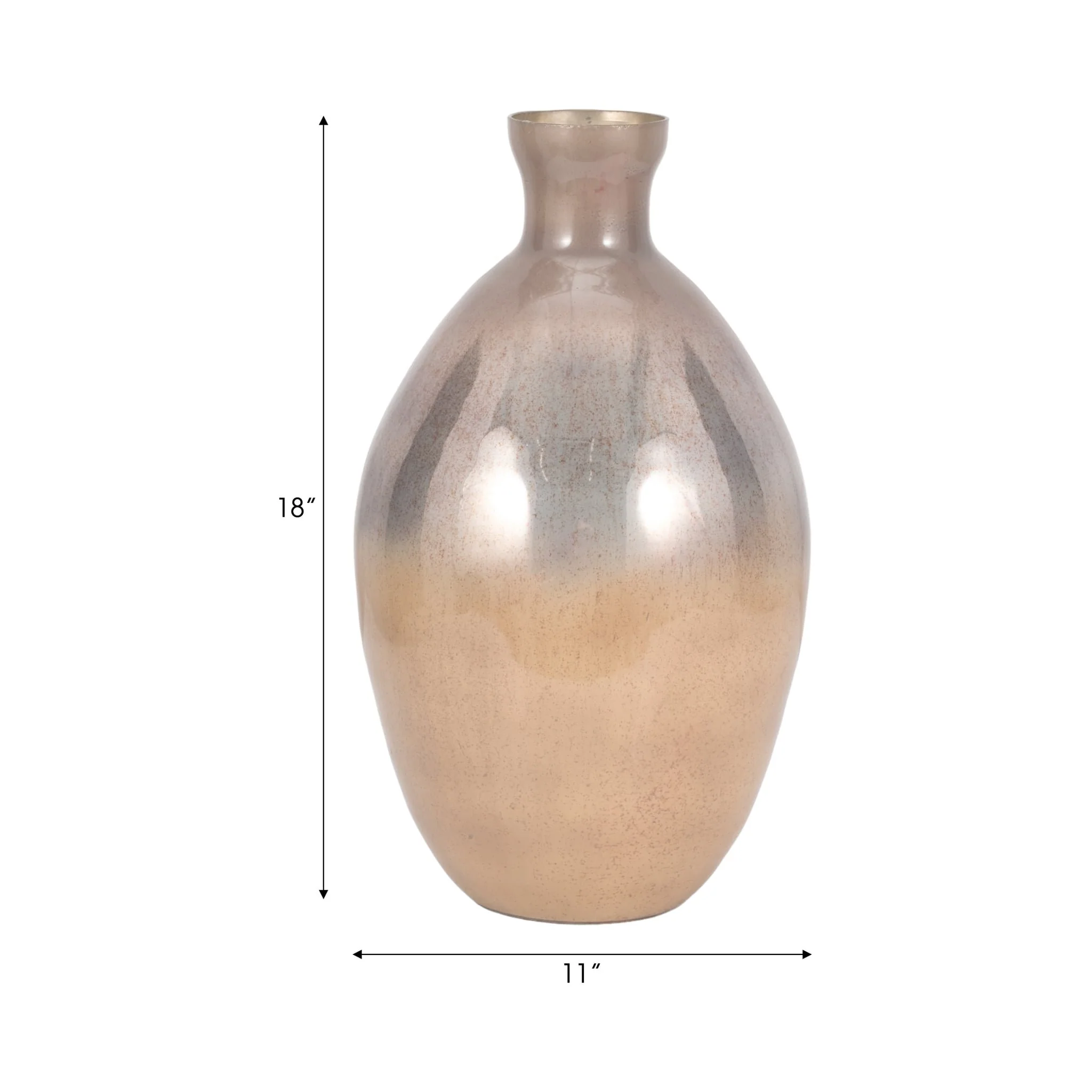 Glass, 18" Bulbous Vase, Champagne - Image 8