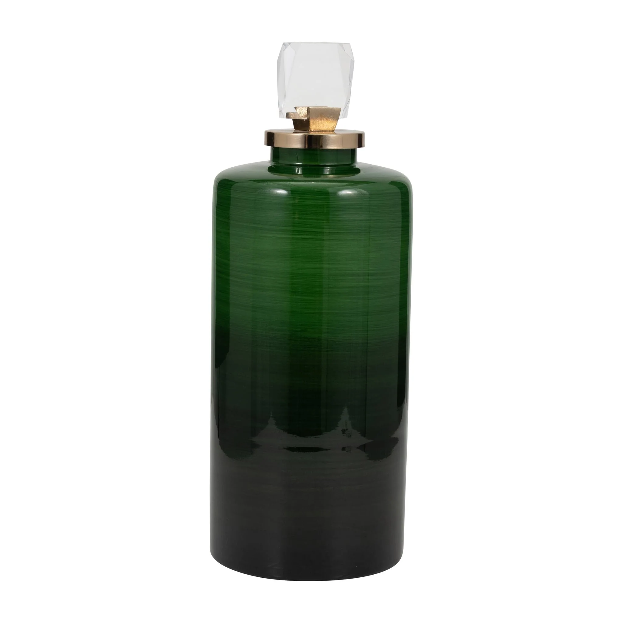 Glass, 18" Emerald City Vase W Lid, Green - Image 2