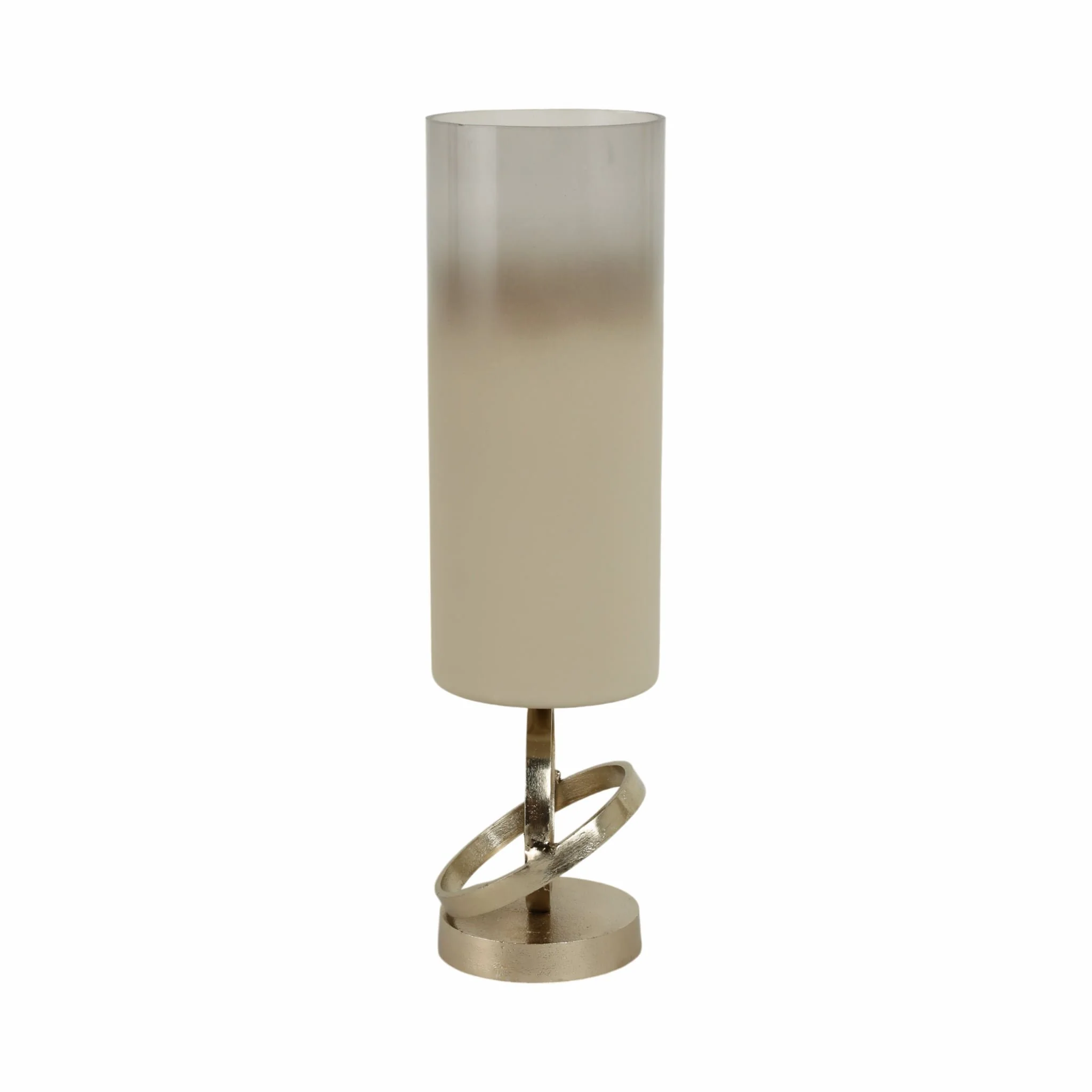 Glass,18",hurricane W/sphere Base,white/gold - Image 3