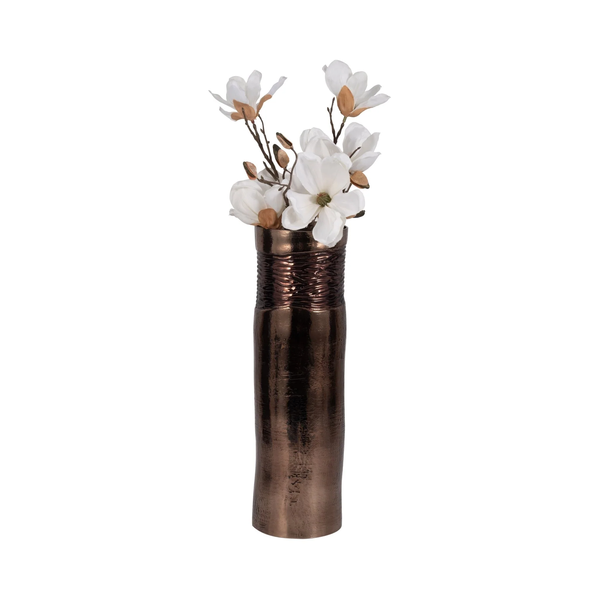 Glass, 18" Textured Enamel Vase, Bronze - Image 2