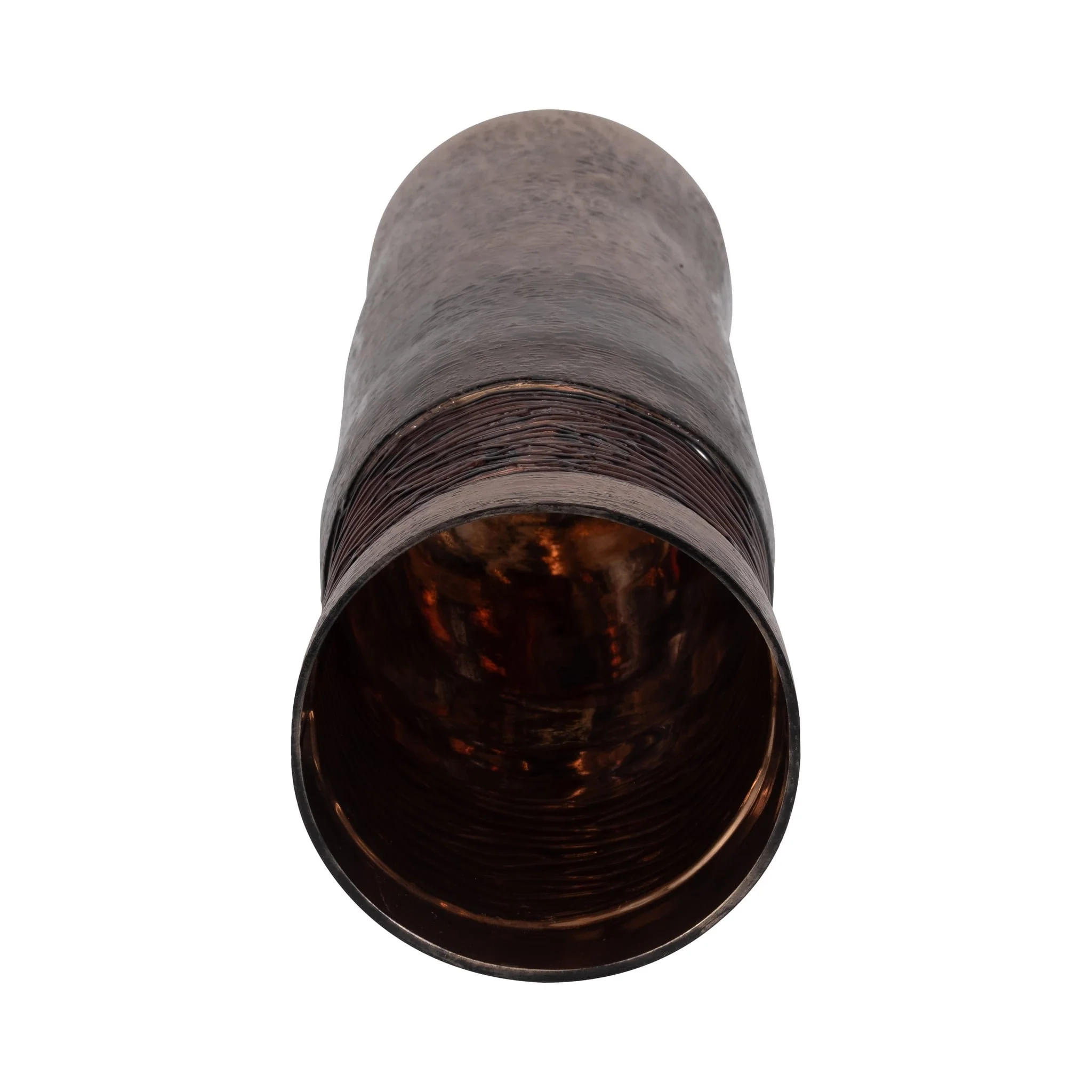 Glass, 18" Textured Enamel Vase, Bronze - Image 5