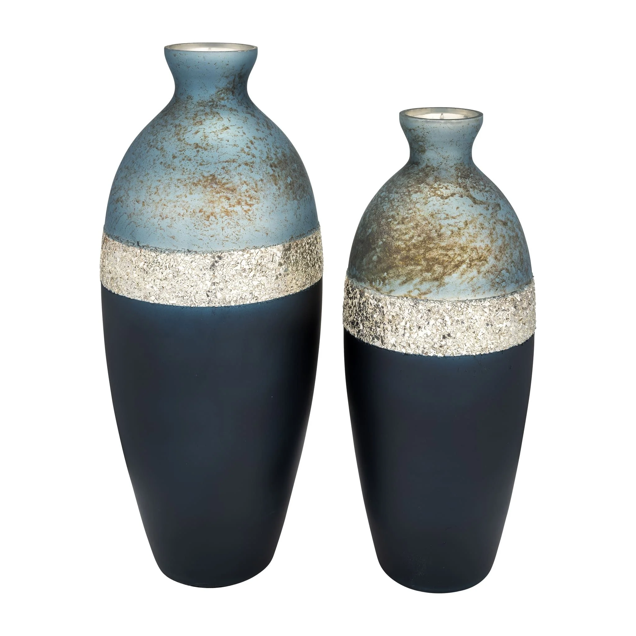 Glass, 18" Tri-colored Glittered Vase, Multi - Image 6