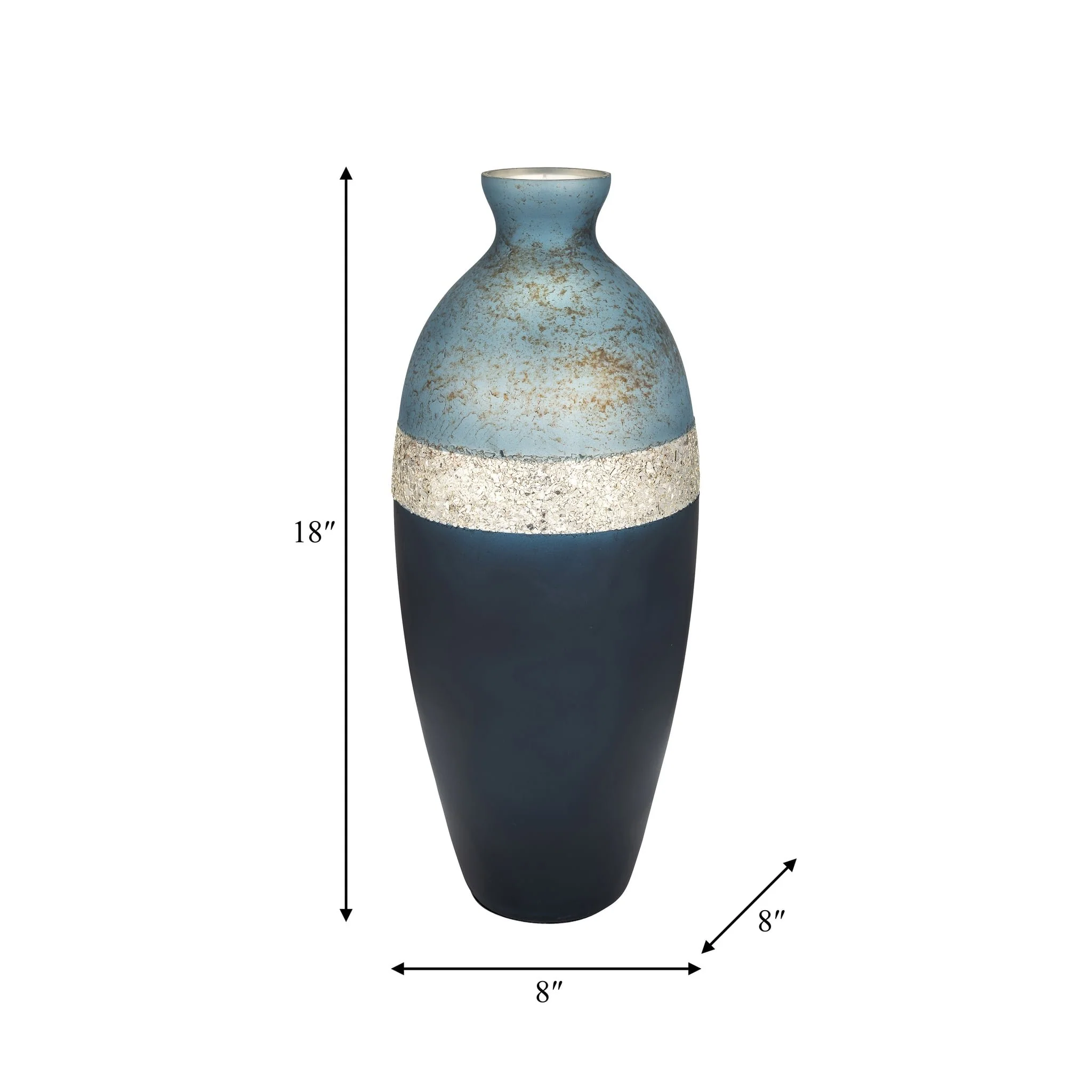 Glass, 18" Tri-colored Glittered Vase, Multi - Image 8