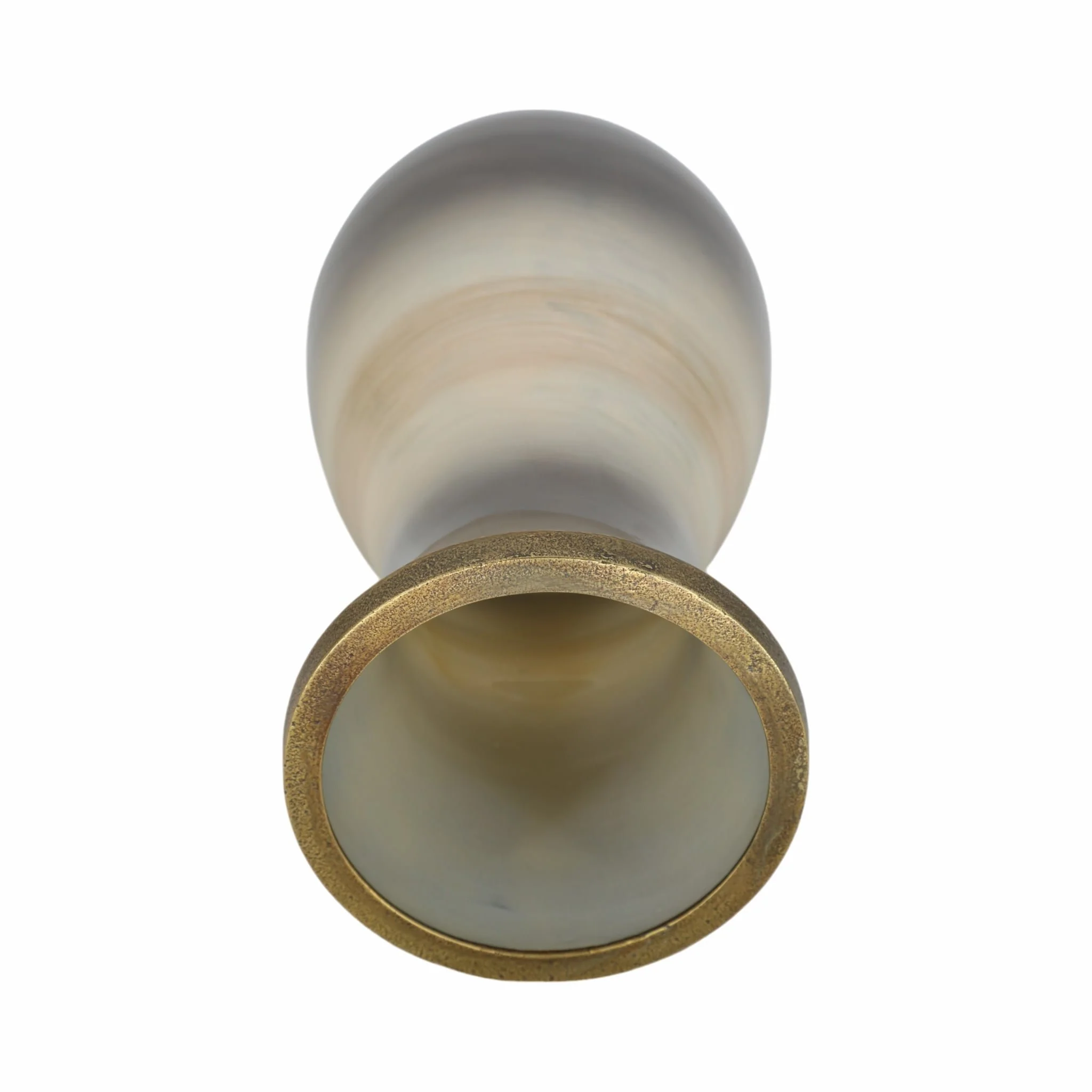 Glass, 18" Vase With Metal Rim, Multi - Image 5