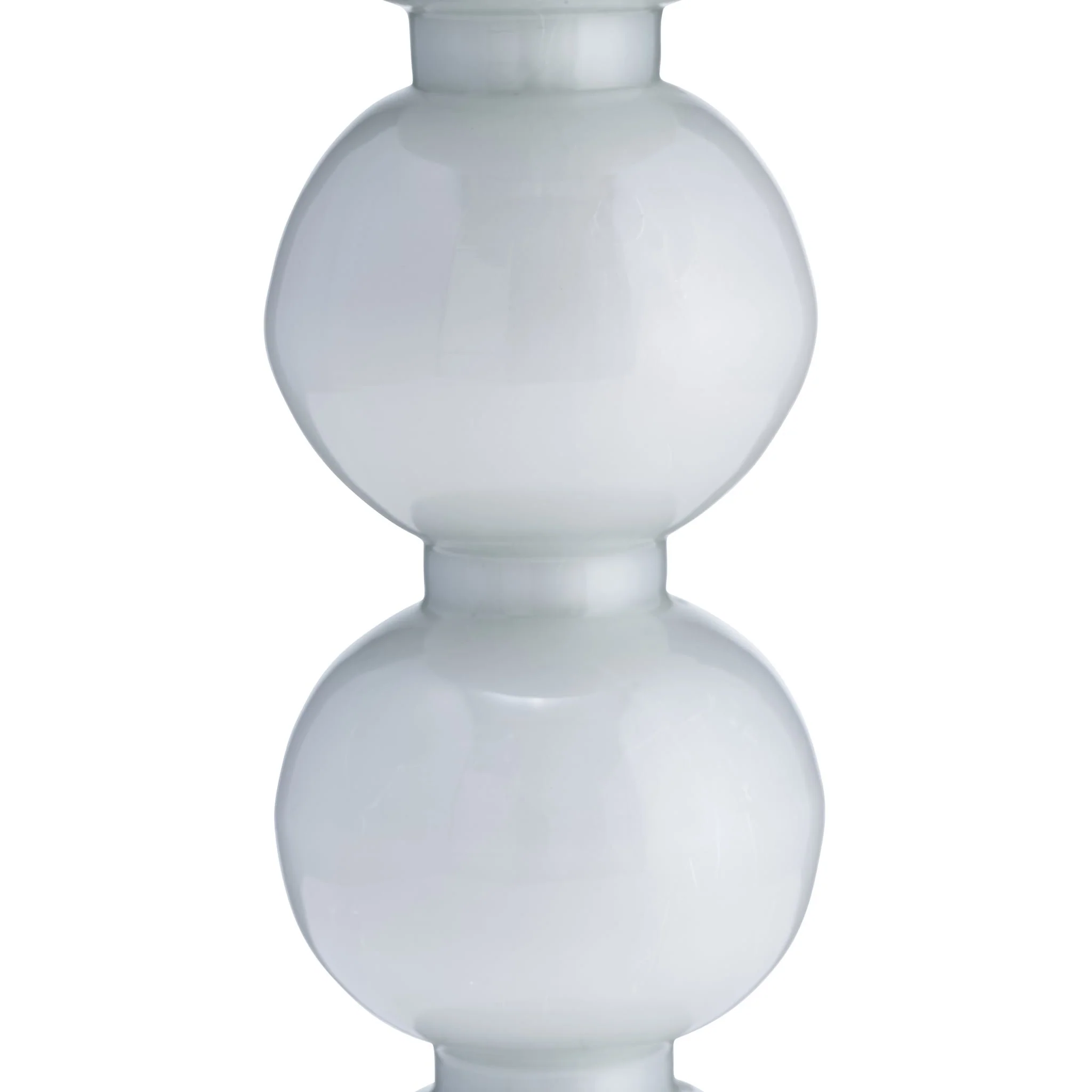 Glass, 18"h,  Bubbly Candle Holder, Wht Enam - Image 3