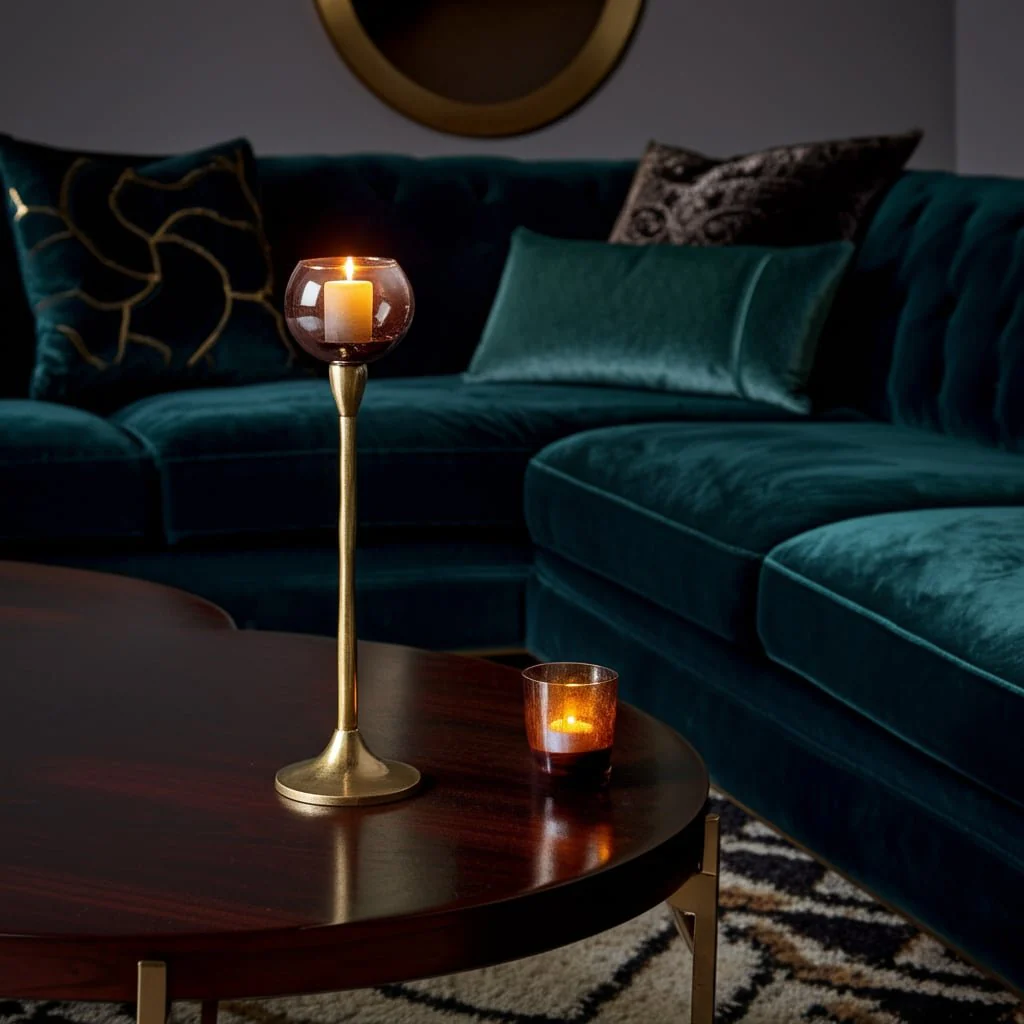 Glass, 18"h Tealight Holder, Champagne - Image 8