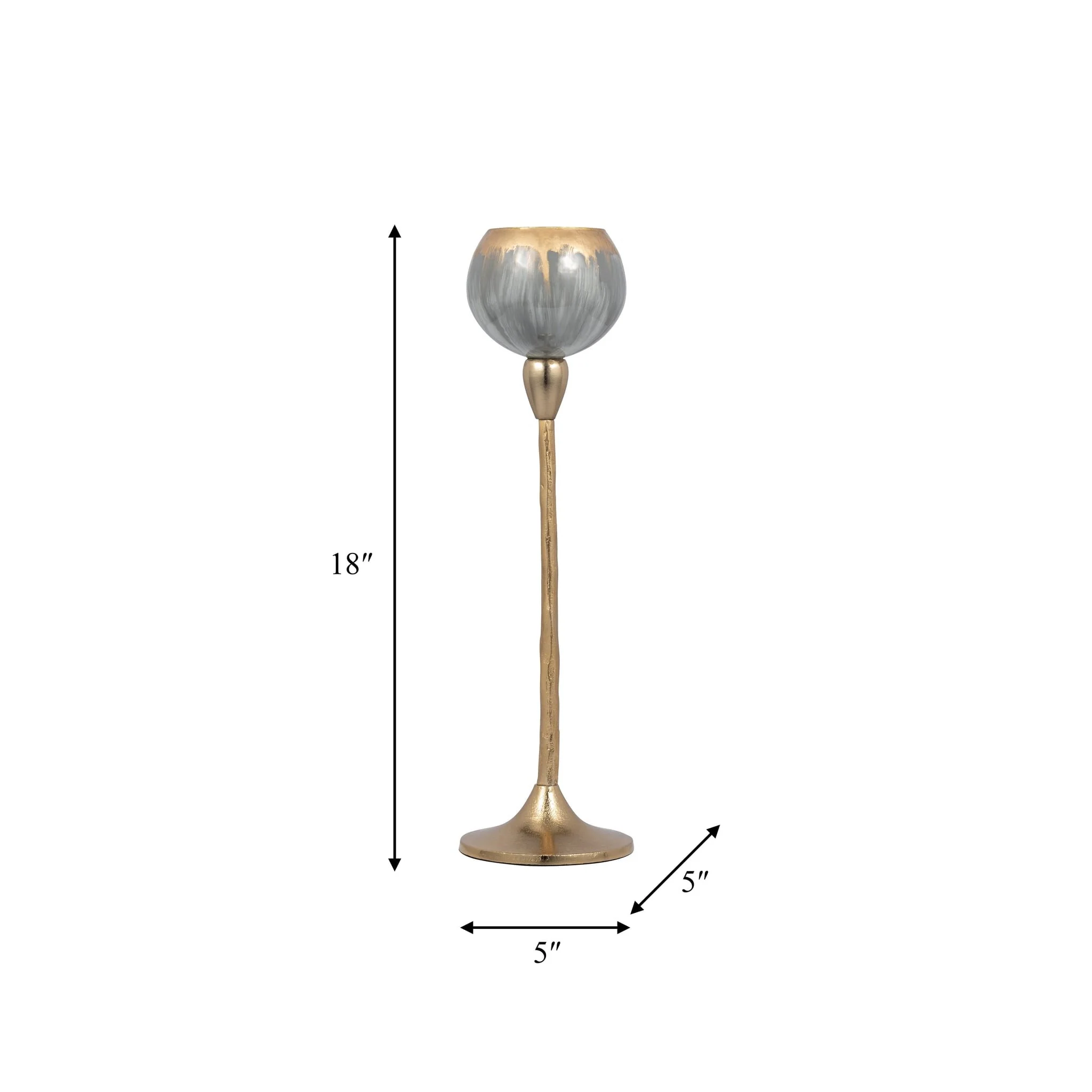 Glass, 18"h Tealight Holder, Wickhom Gray - Image 8