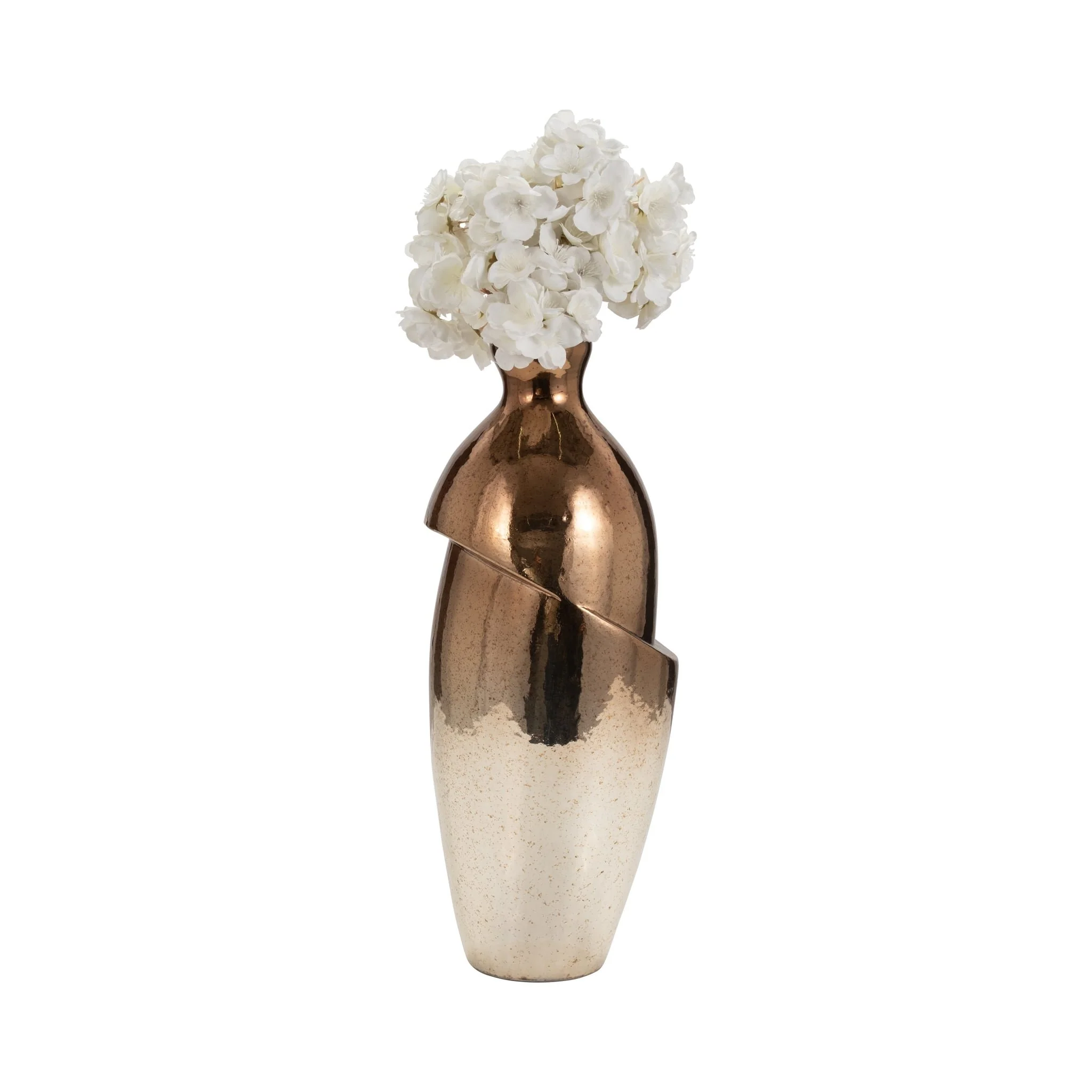 Glass, 19" Abstract Vase, Bronze - Image 2
