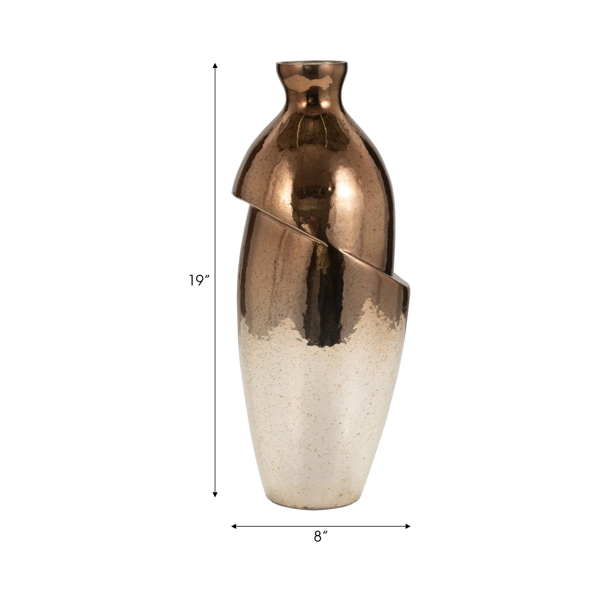 Glass, 19" Abstract Vase, Bronze - Image 9
