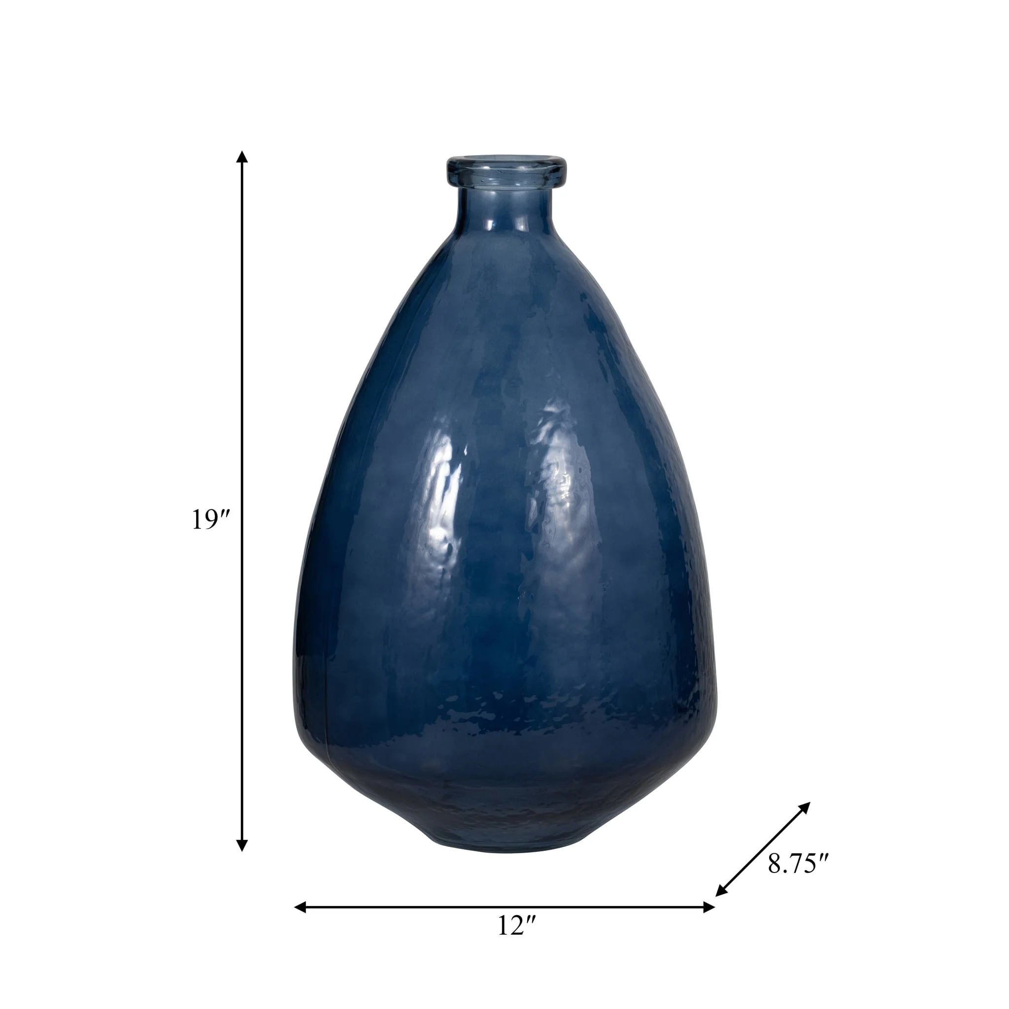 Glass, 19" Balloon Vase, Blue - Image 8
