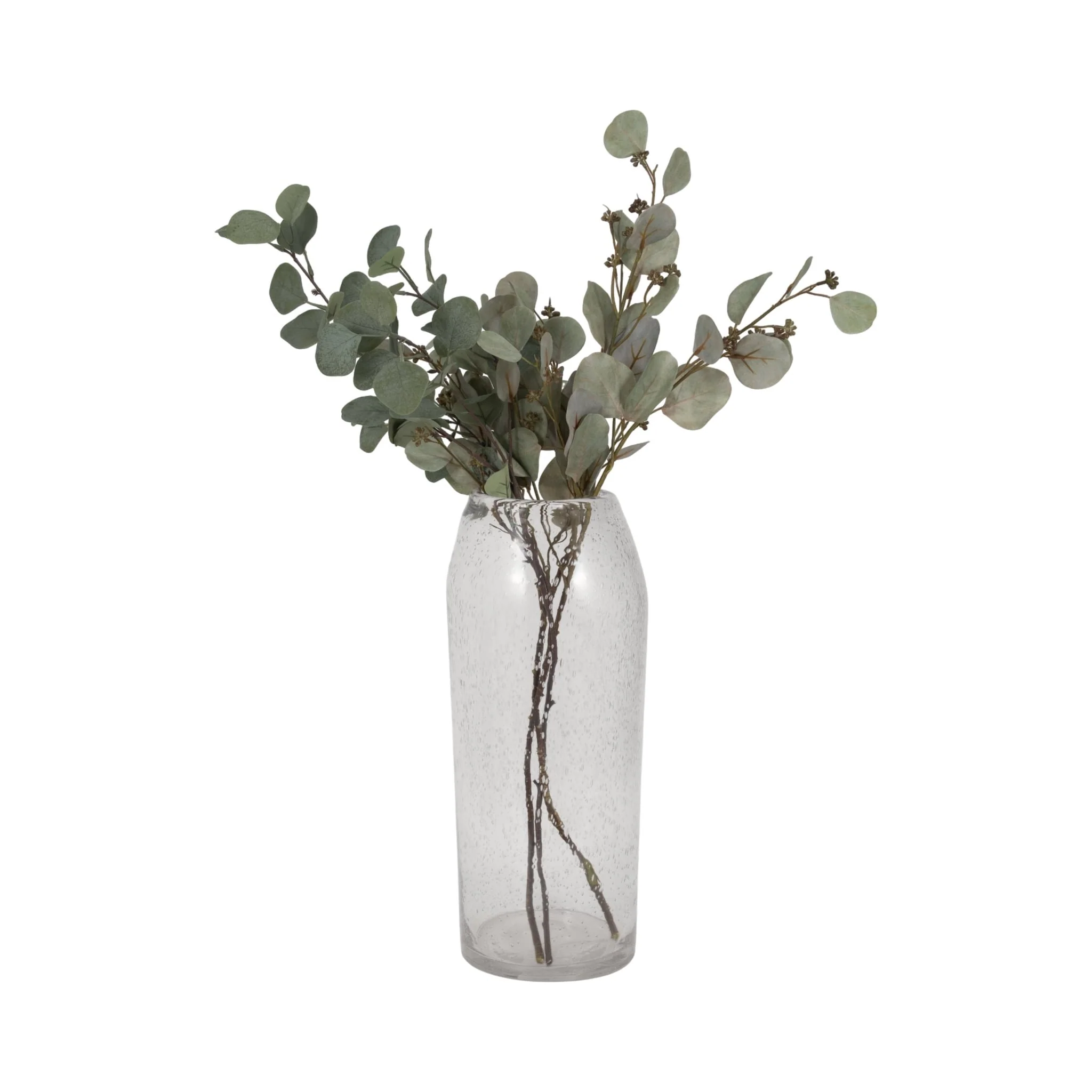 Glass, 19" Floor Vase Bubble Clear - Image 2