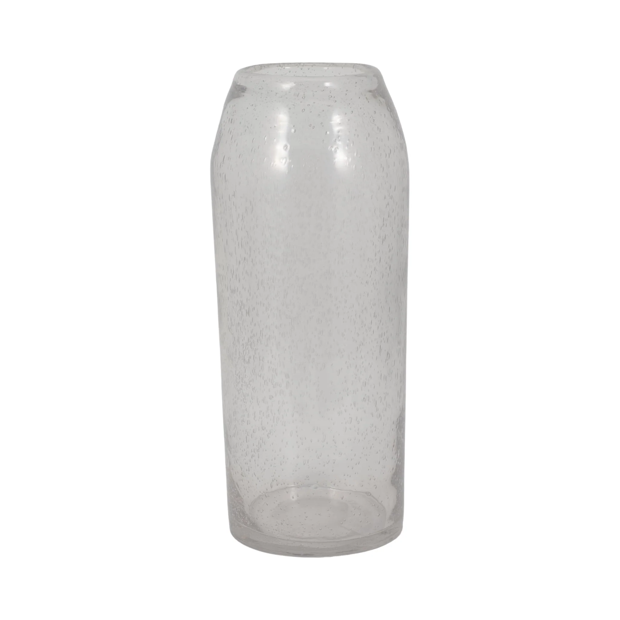 Glass, 19" Floor Vase Bubble Clear - Image 3
