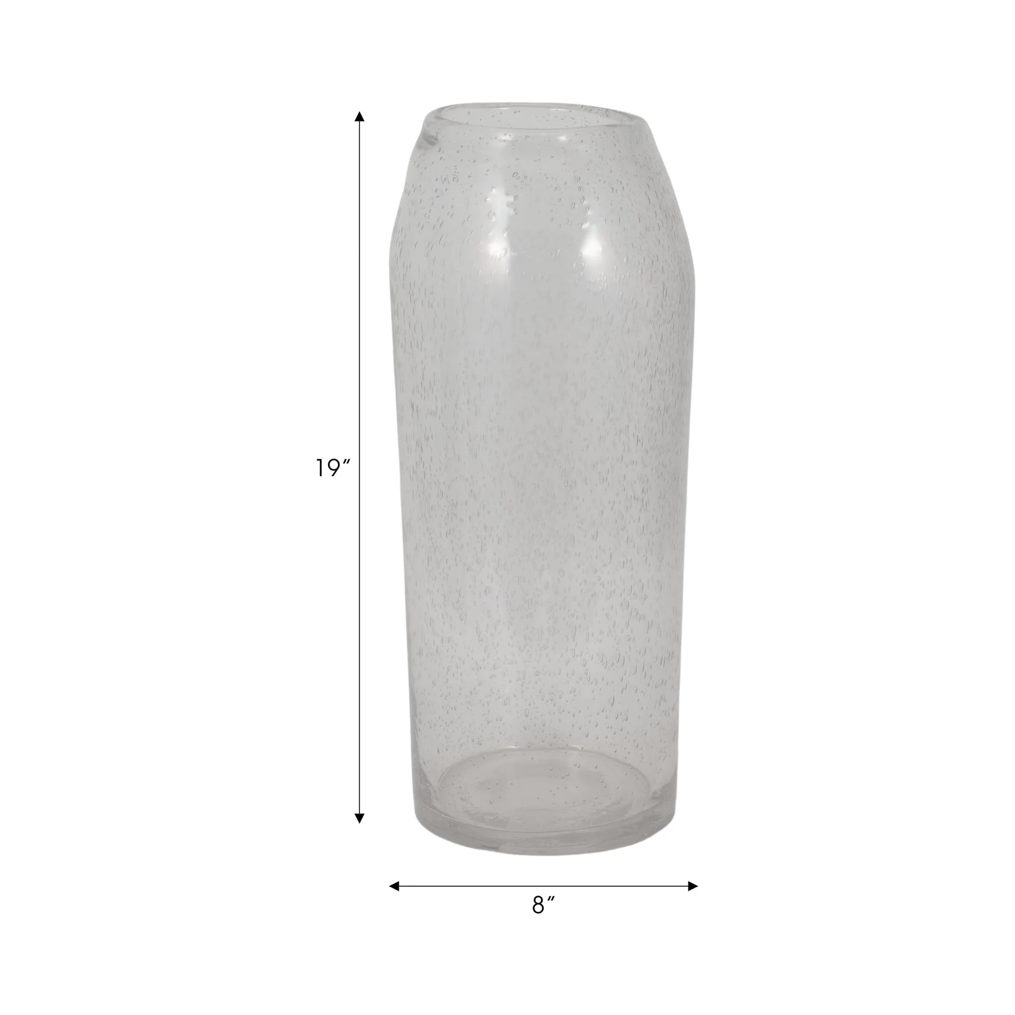 Glass, 19" Floor Vase Bubble Clear - Image 9
