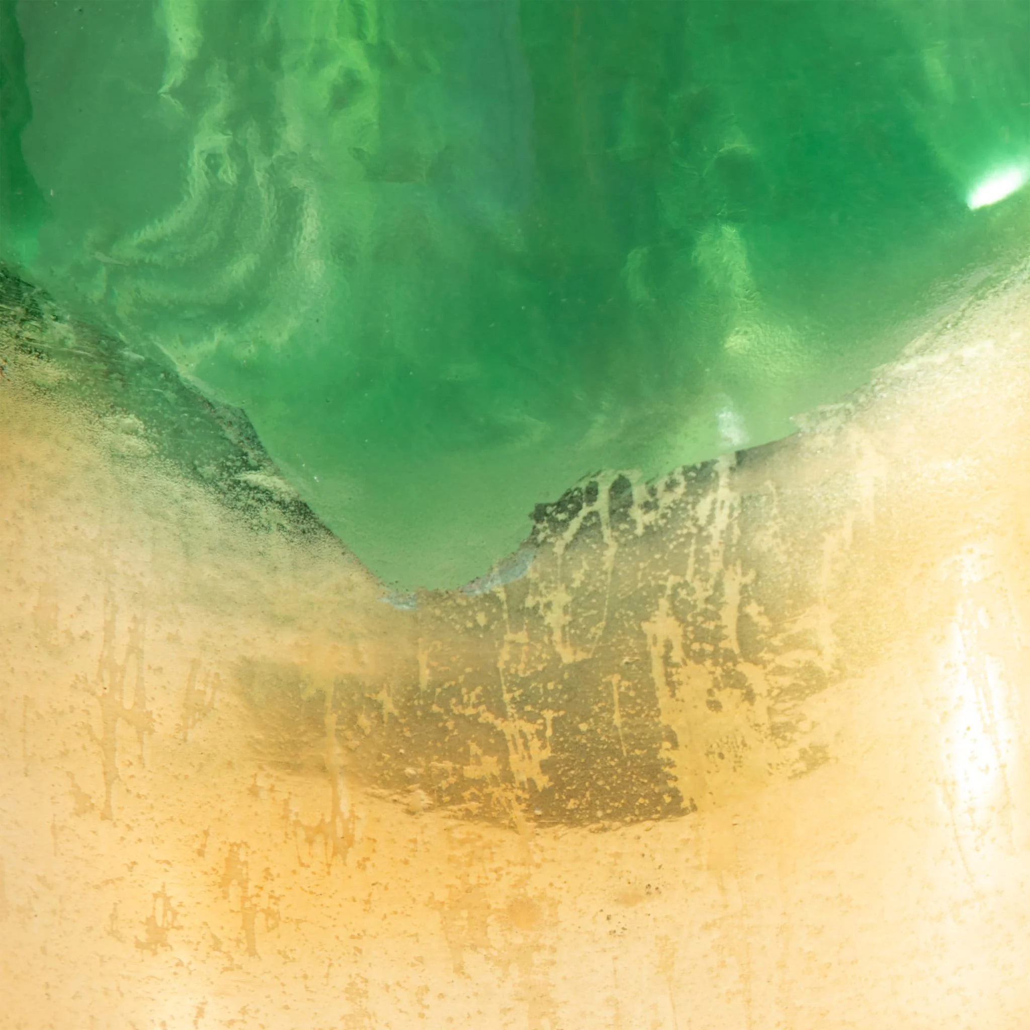 Glass, 19" Gold Dipped Vase, Green - Image 4