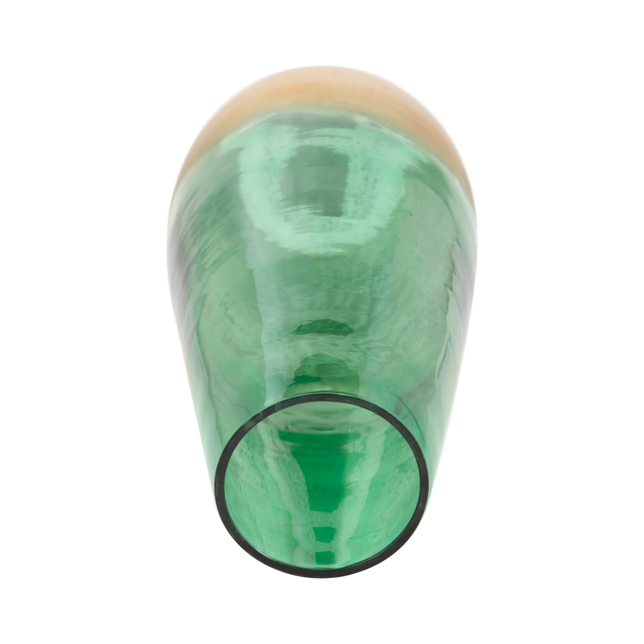 Glass, 19" Gold Dipped Vase, Green - Image 5