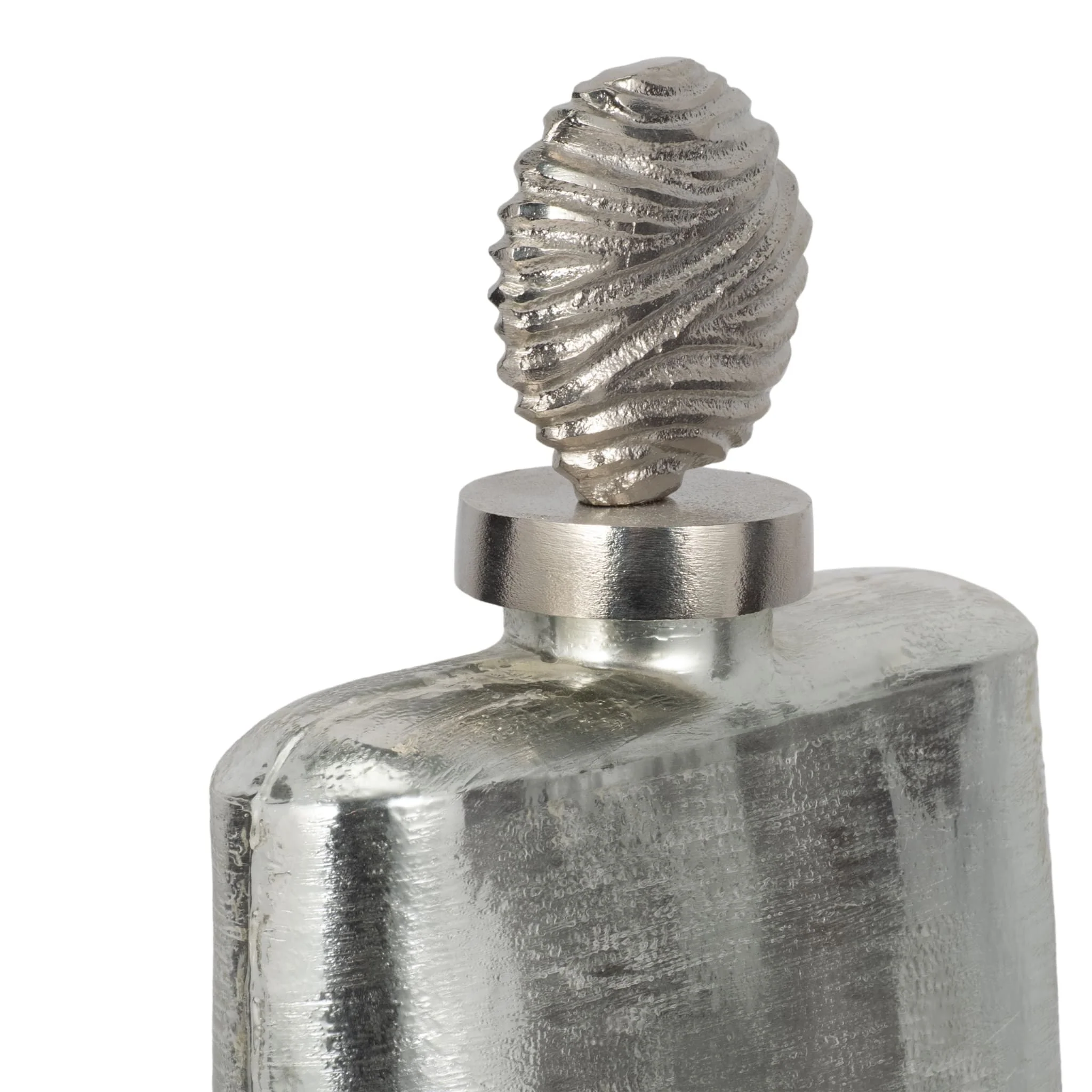 Glass, 19" Metallic Bottle Orb Topper, Silver - Image 4
