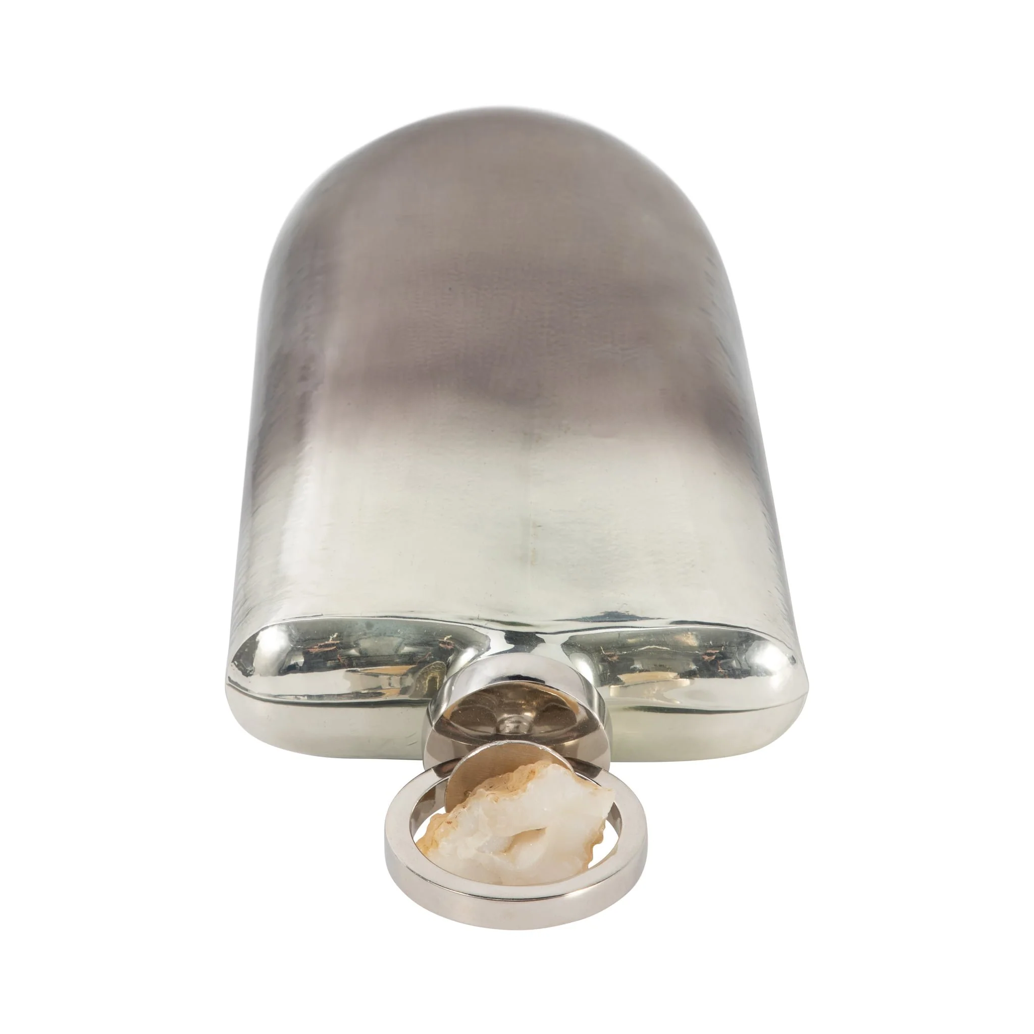 Glass, 19" Metallic Bottle W/ Stone Top, Silver - Image 6