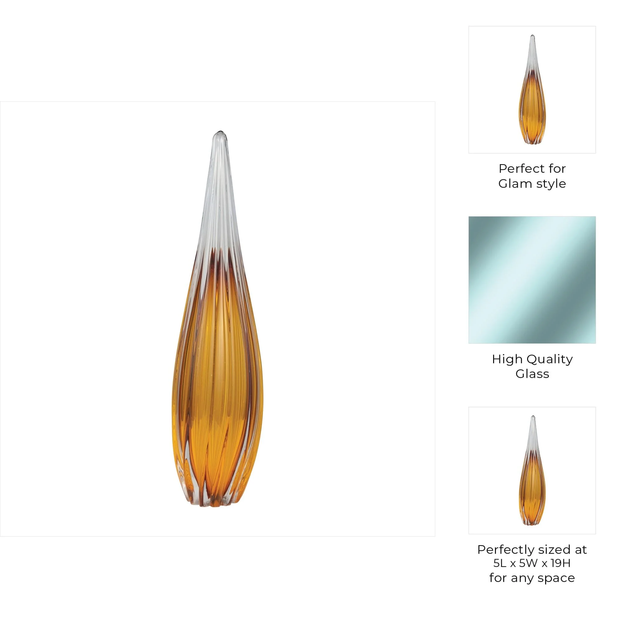 Glass, 19" Paperweight Amber - Image 9