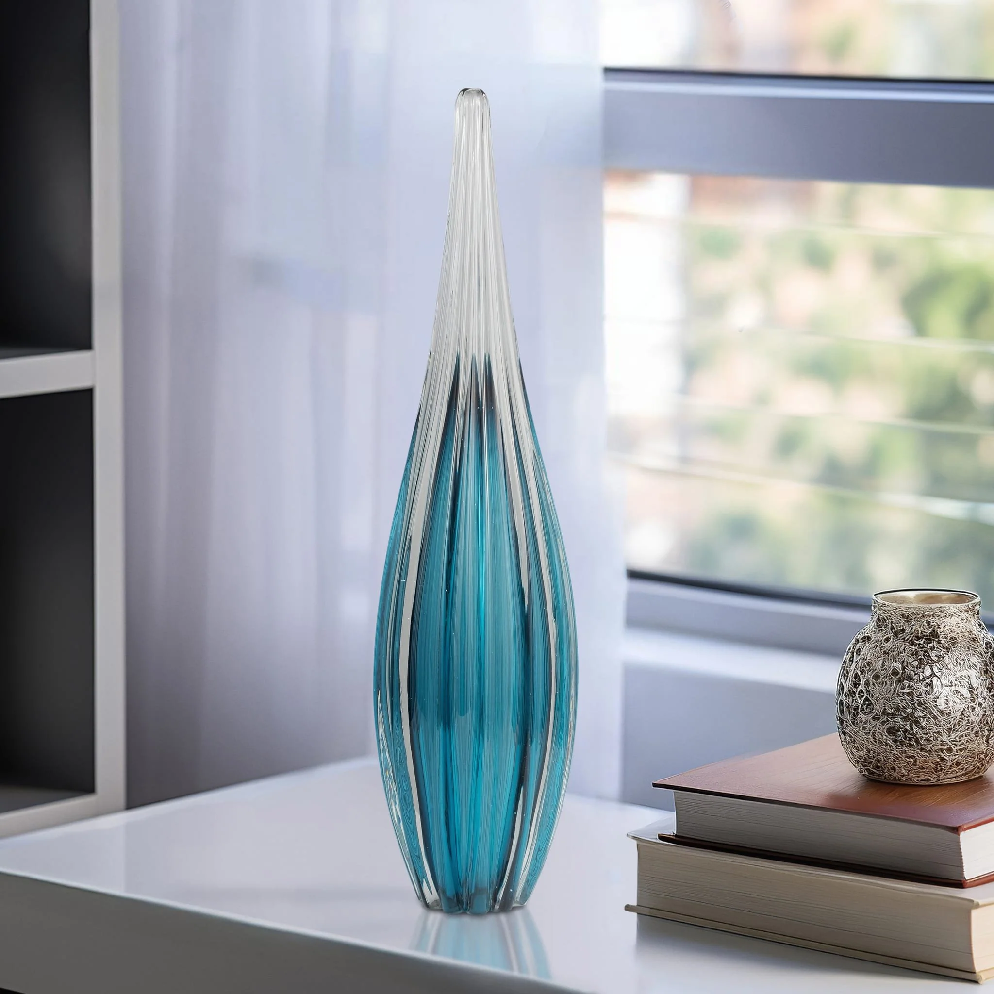 Glass, 19" Paperweight Teal - Image 11