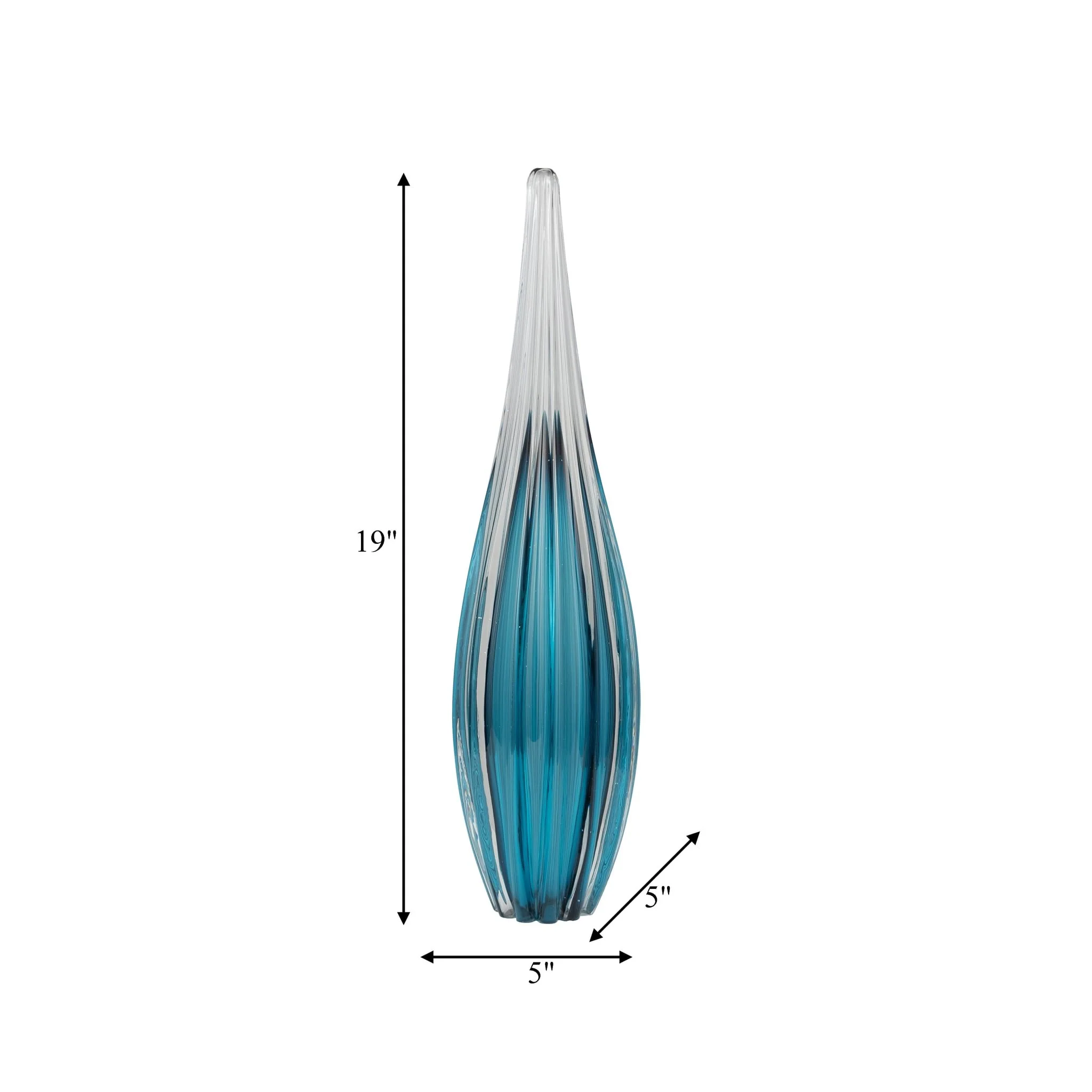 Glass, 19" Paperweight Teal - Image 8