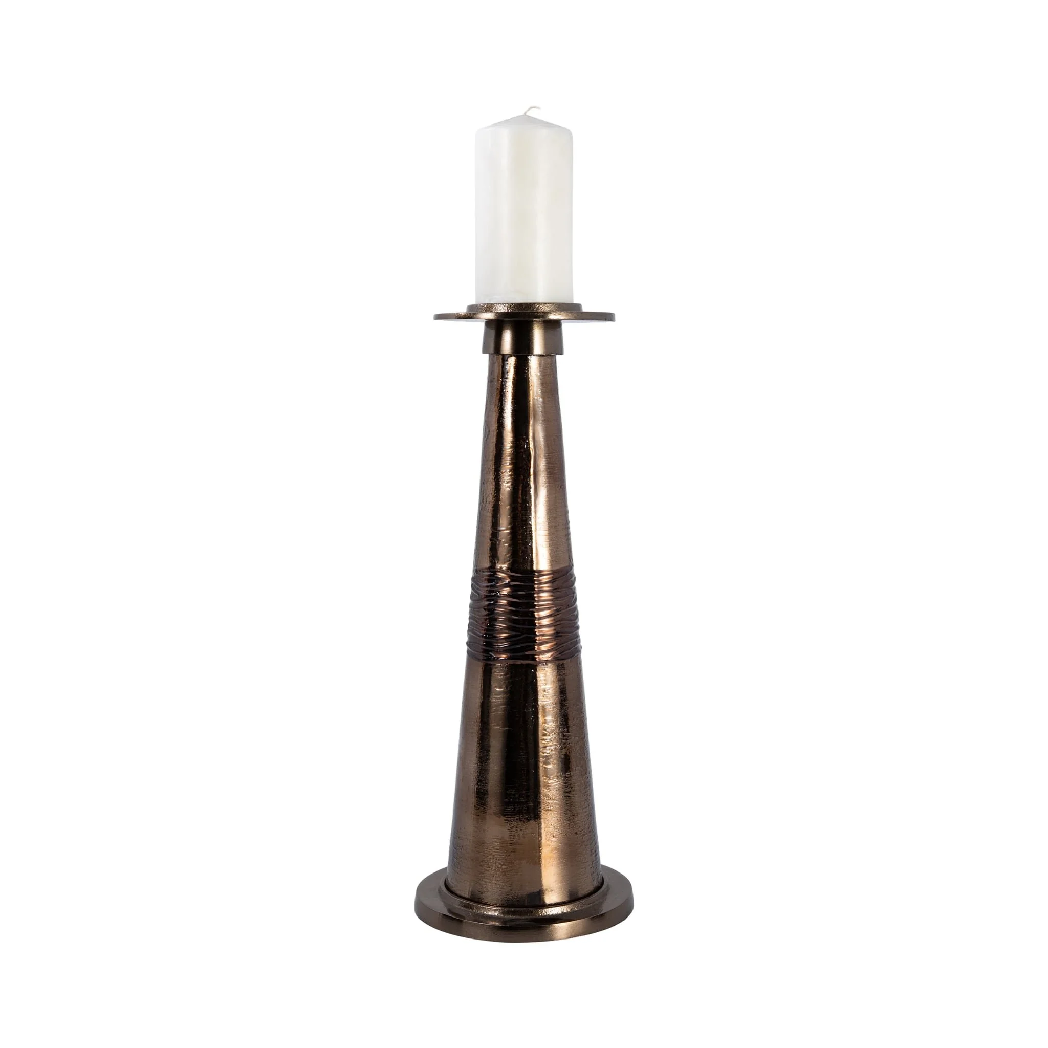 Glass, 19" Pillar Holder, Bronze - Image 2
