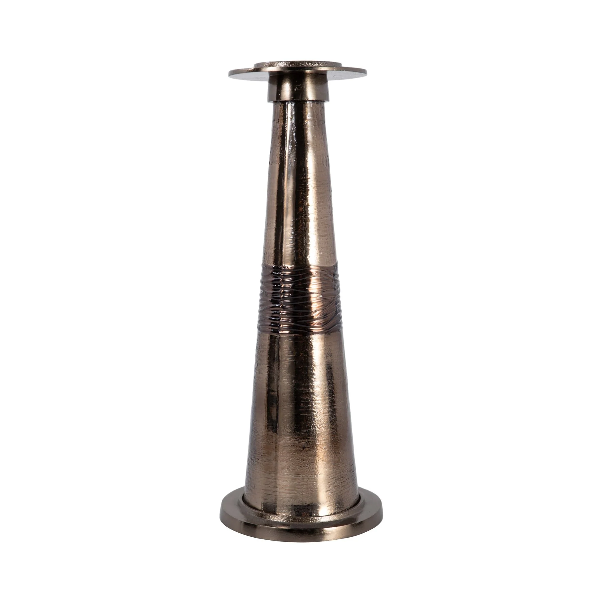 Glass, 19" Pillar Holder, Bronze - Image 4