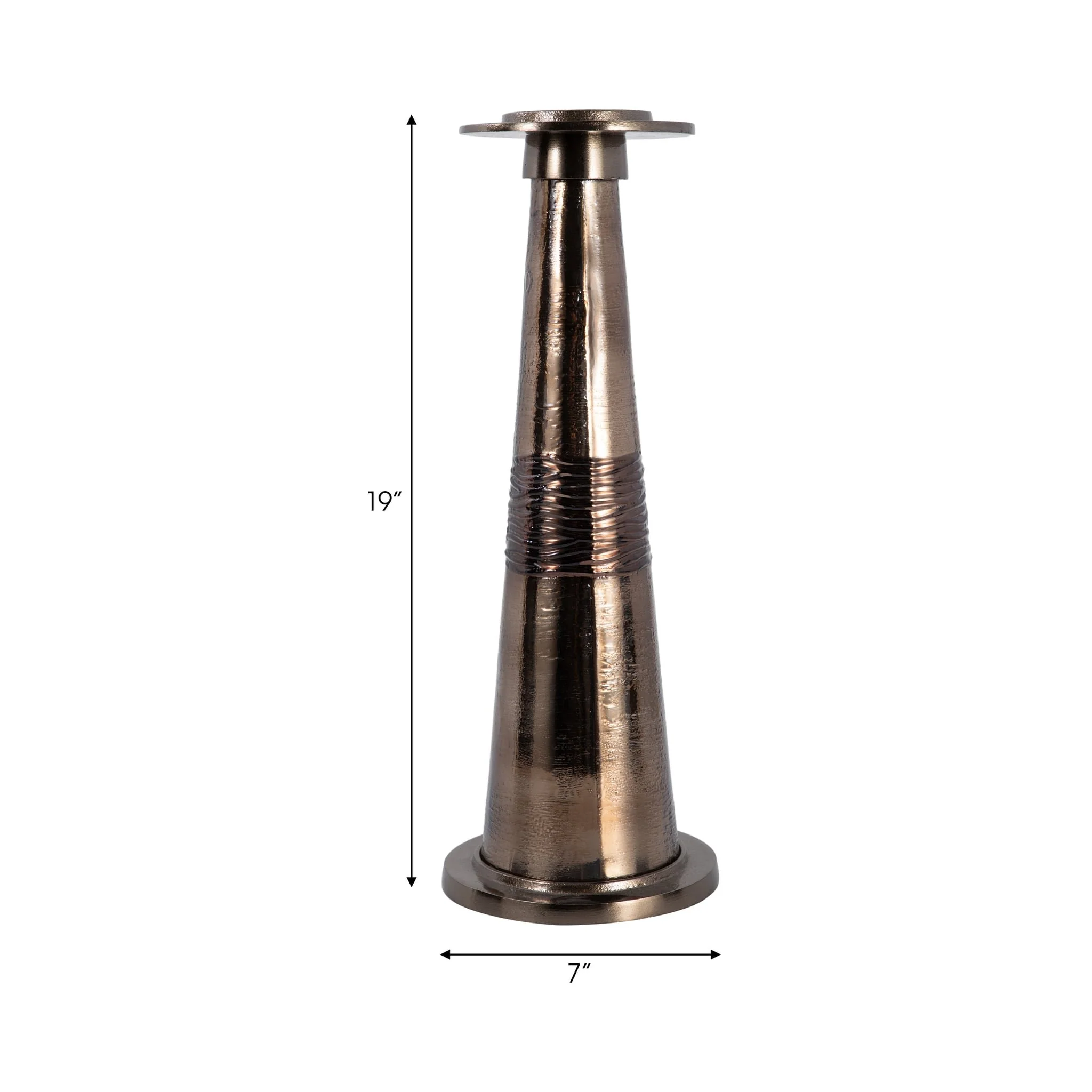 Glass, 19" Pillar Holder, Bronze - Image 9