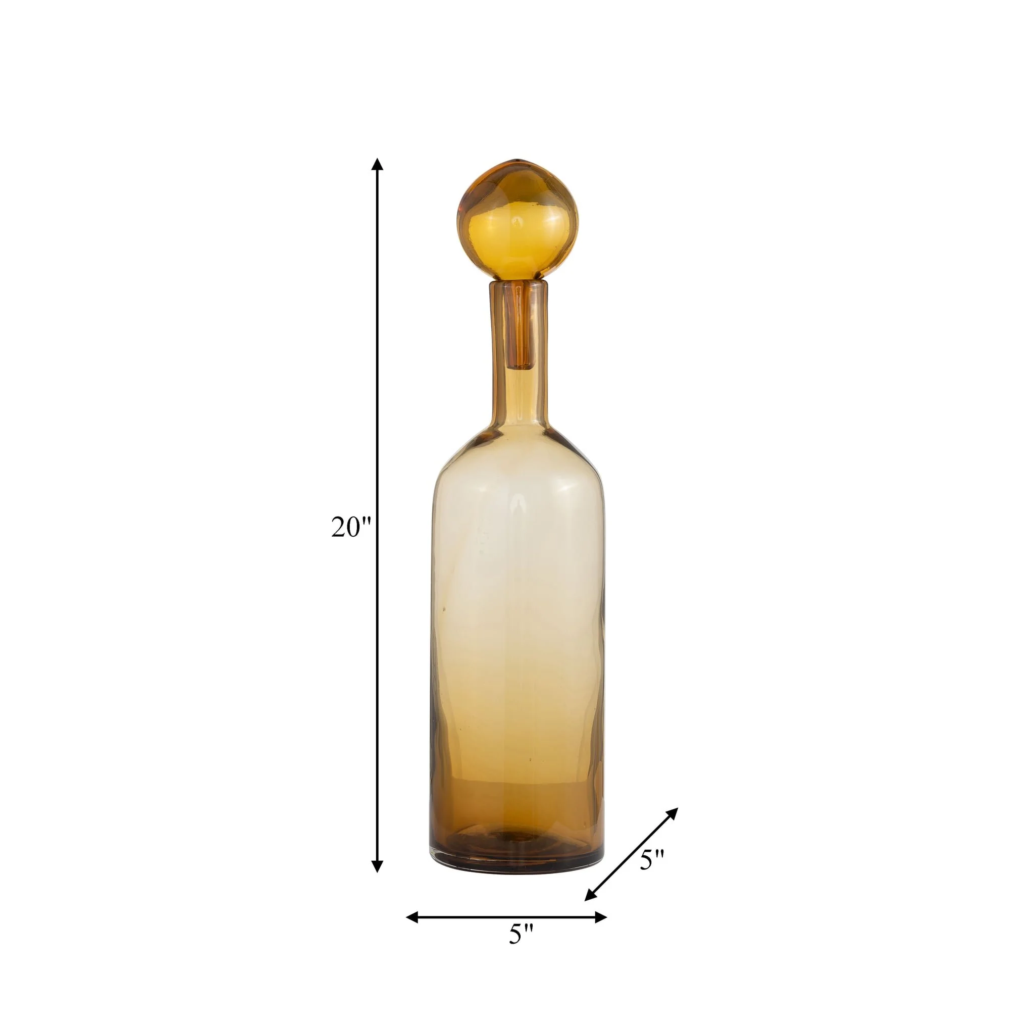 Glass, 20" Bottle W/ Stopper Amber - Image 7