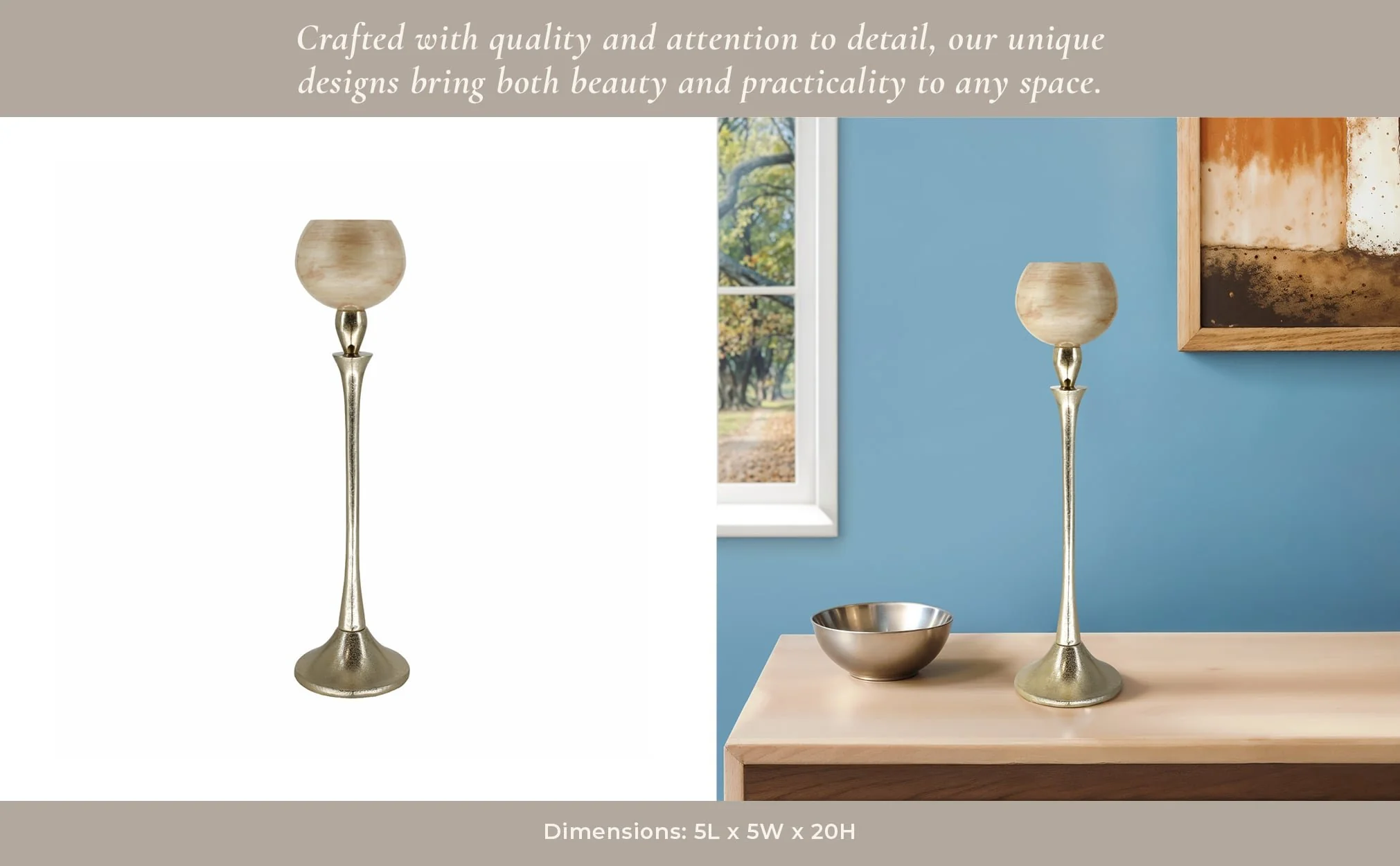 Glass 20" Goblet Votive Holder, Opal - Image 10