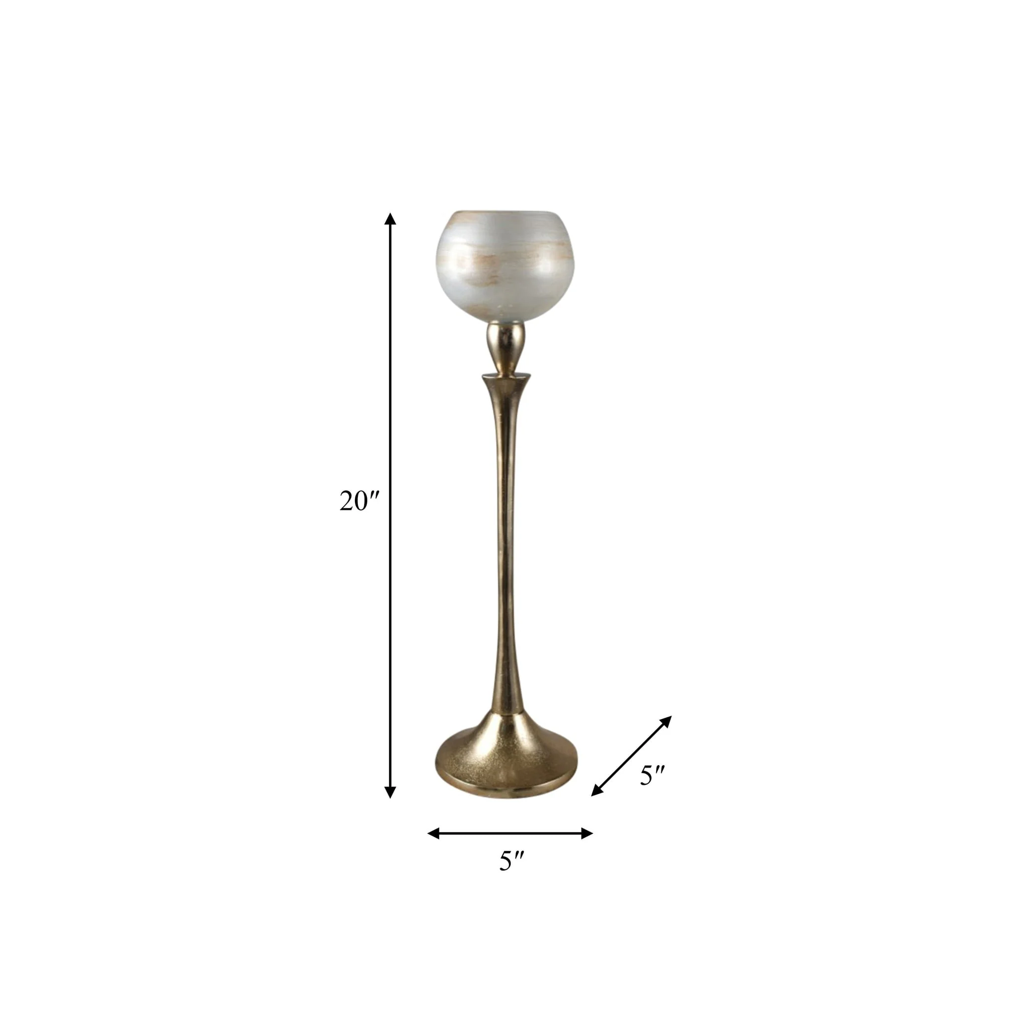Glass 20" Goblet Votive Holder, Opal - Image 7