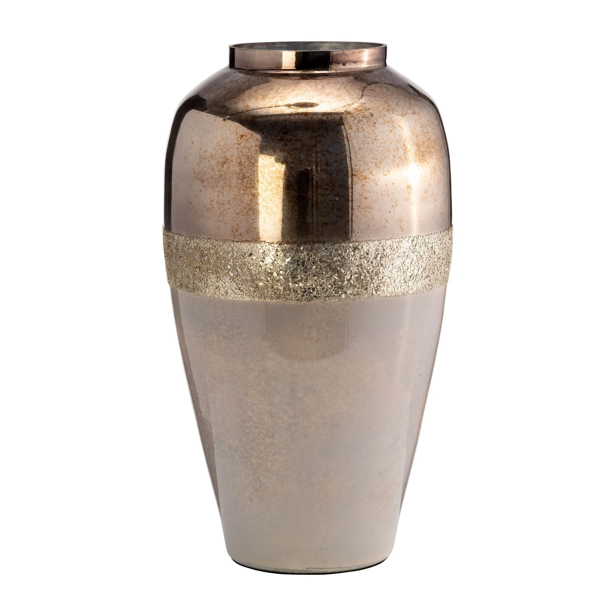 Glass, 20" Metallic Vase, Champagne - Image 2
