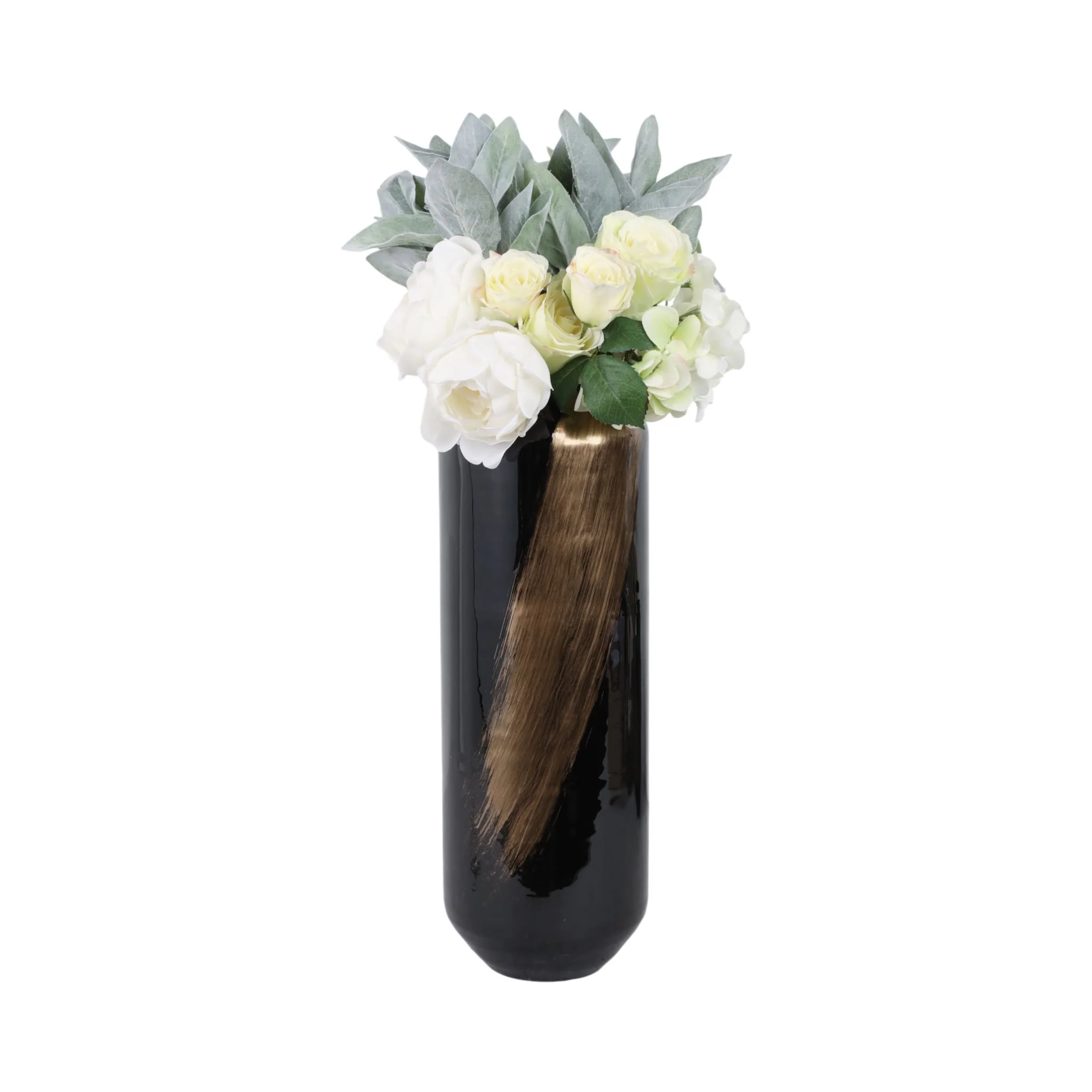Glass,20",star Dust Vase,gold/black(golden Swooch) - Image 2