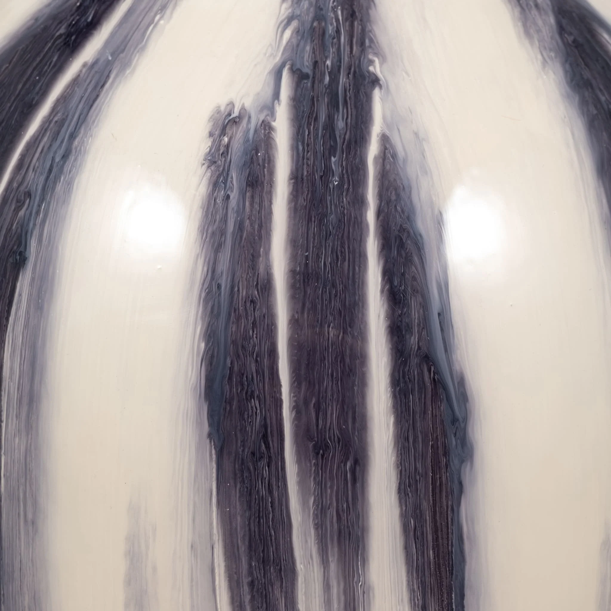Glass, 20" Striped Vase, Black/white - Image 4