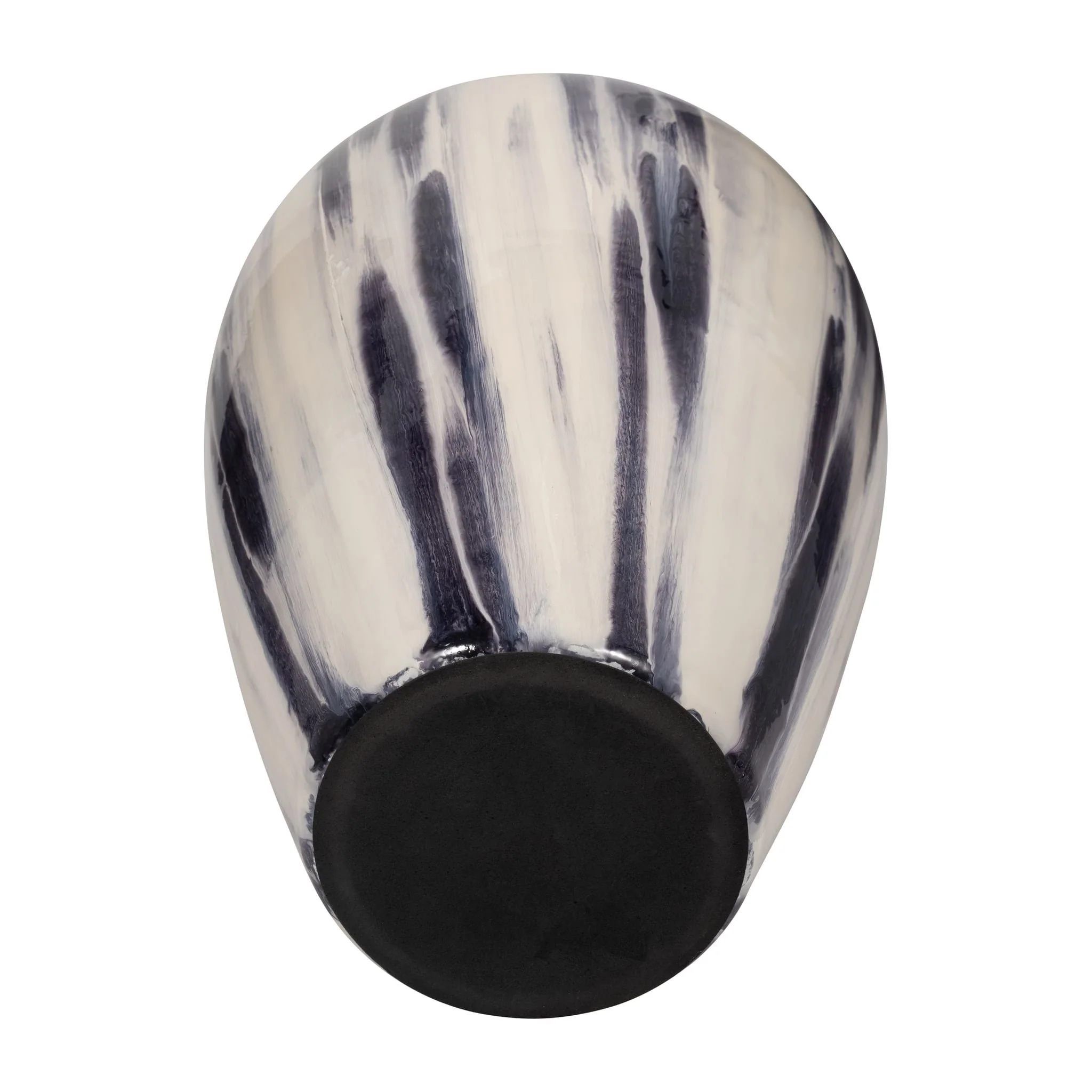 Glass, 20" Striped Vase, Black/white - Image 6