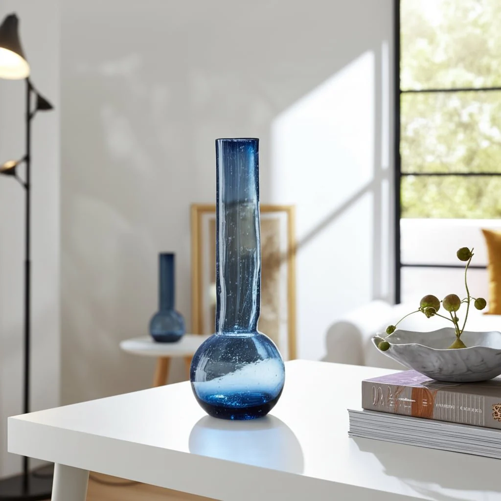 Glass, 20" Vase Blue - Image 11