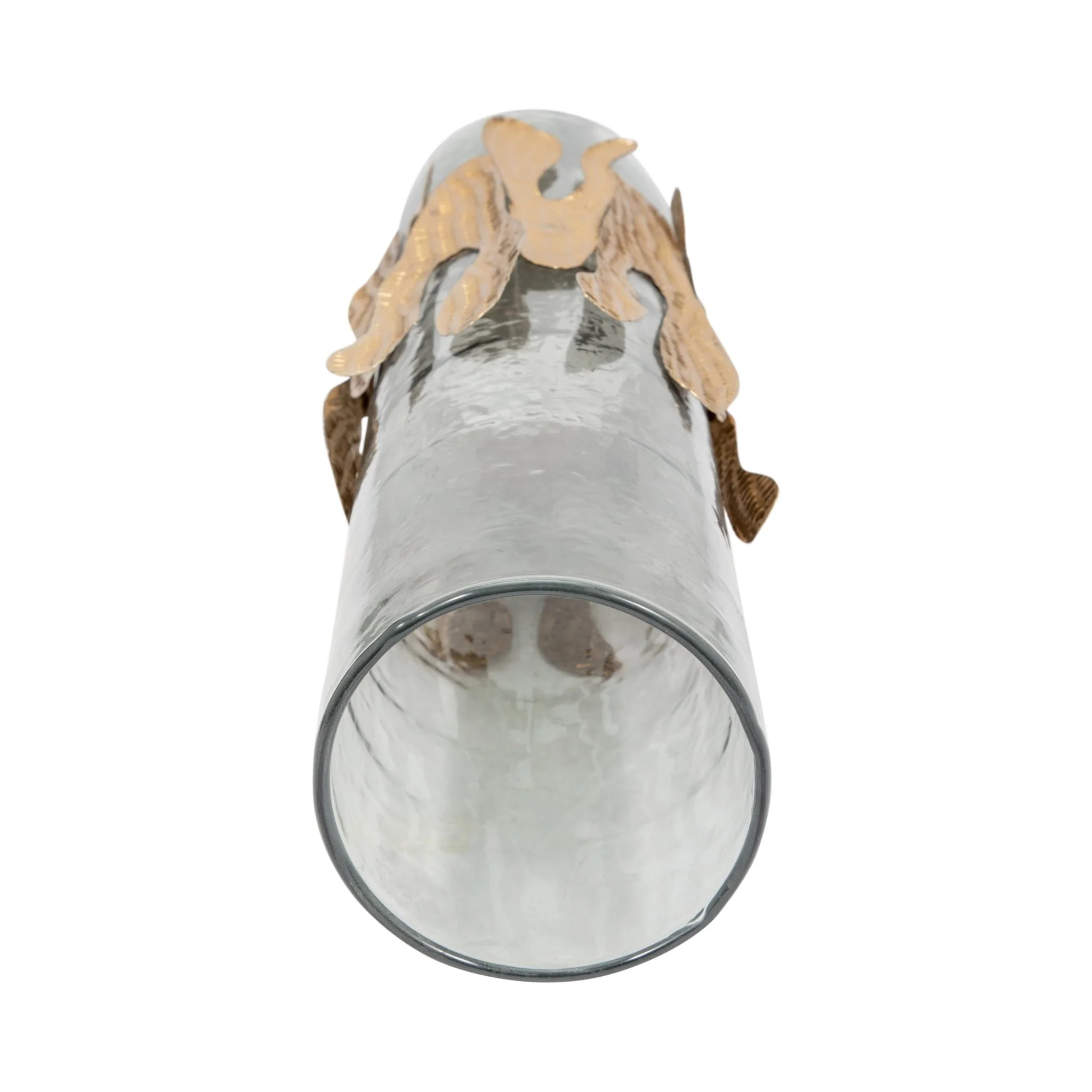 Glass, 20"h Candle Holder W/ Metal Detail, Gray/ch - Image 5