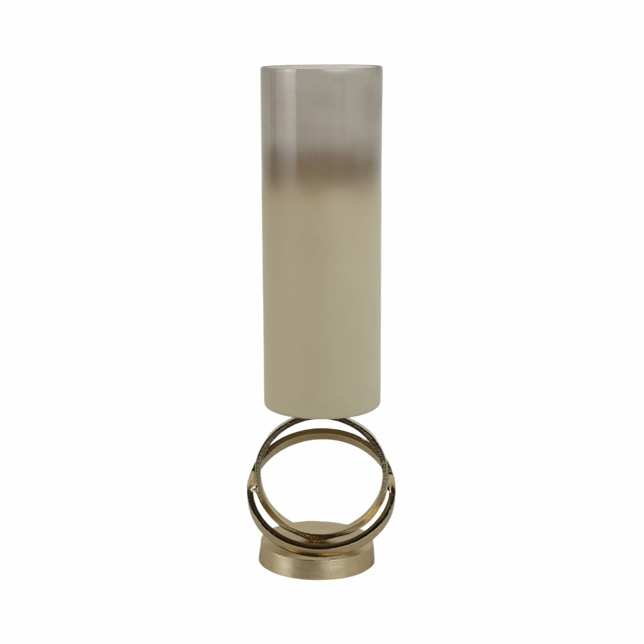 Glass,21",hurricane W/sphere Base,white/gold - Image 4