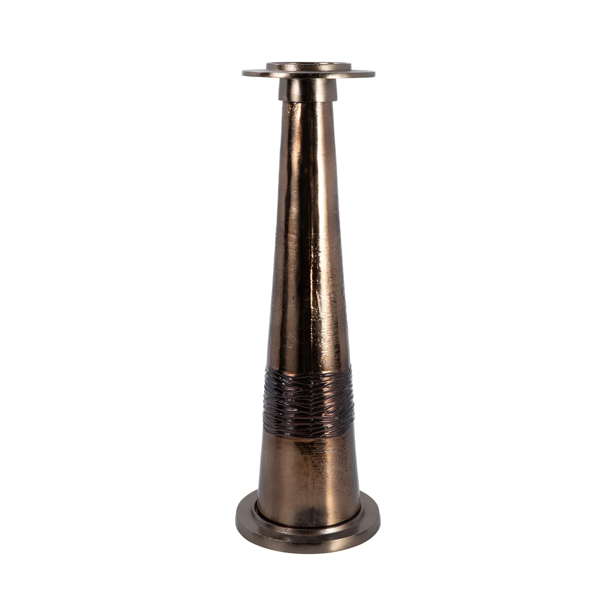 Glass, 21" Pillar Holder, Bronze - Image 3